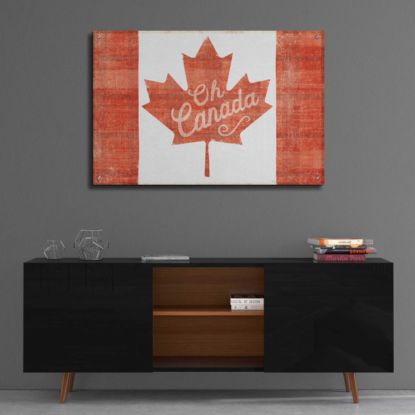 Epic Art 'Oh Canada Flag' by Sue Schlabach, Acrylic Glass Wall Art,36x24