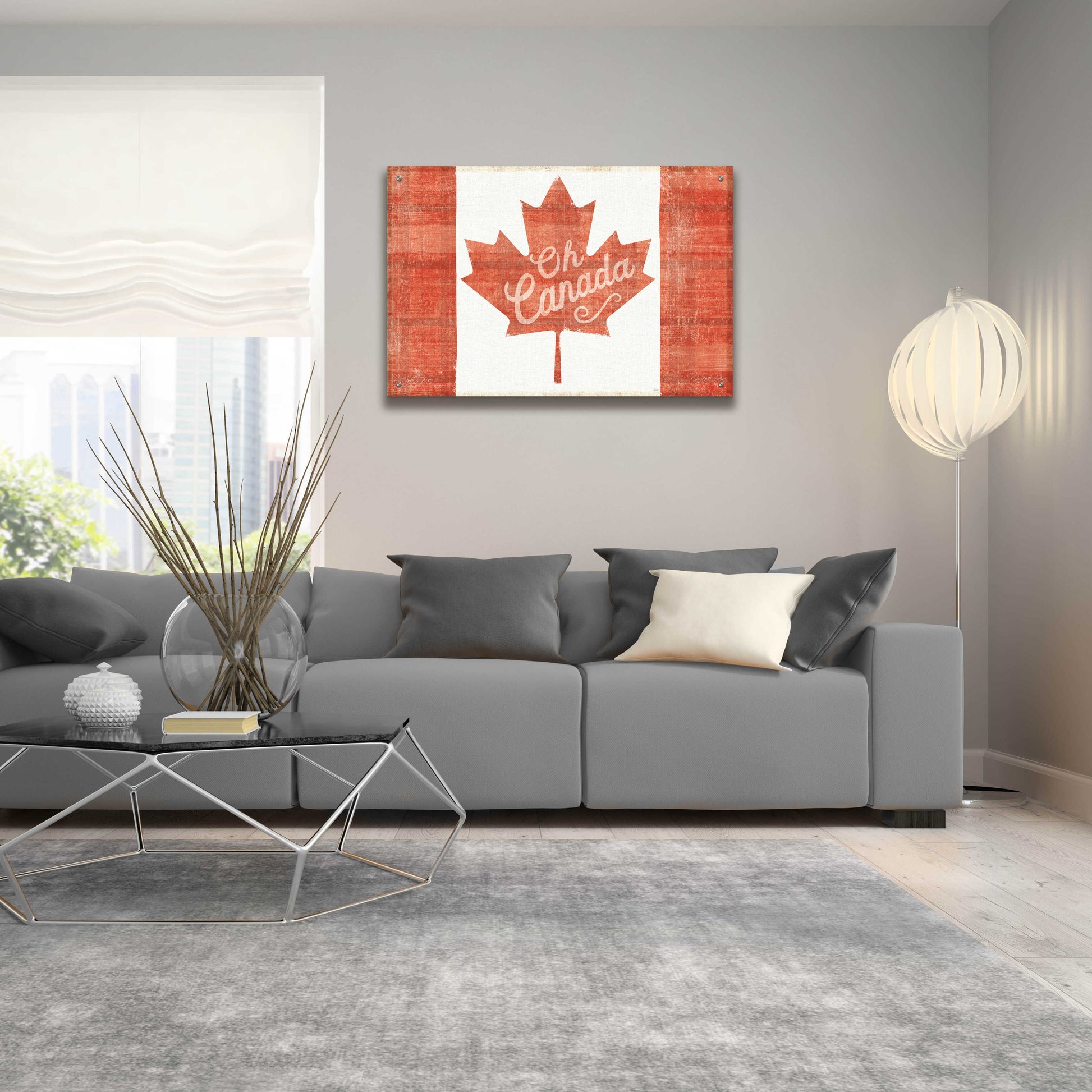 Epic Art 'Oh Canada Flag' by Sue Schlabach, Acrylic Glass Wall Art,36x24