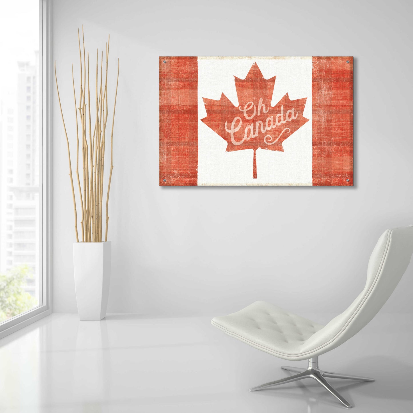 Epic Art 'Oh Canada Flag' by Sue Schlabach, Acrylic Glass Wall Art,36x24