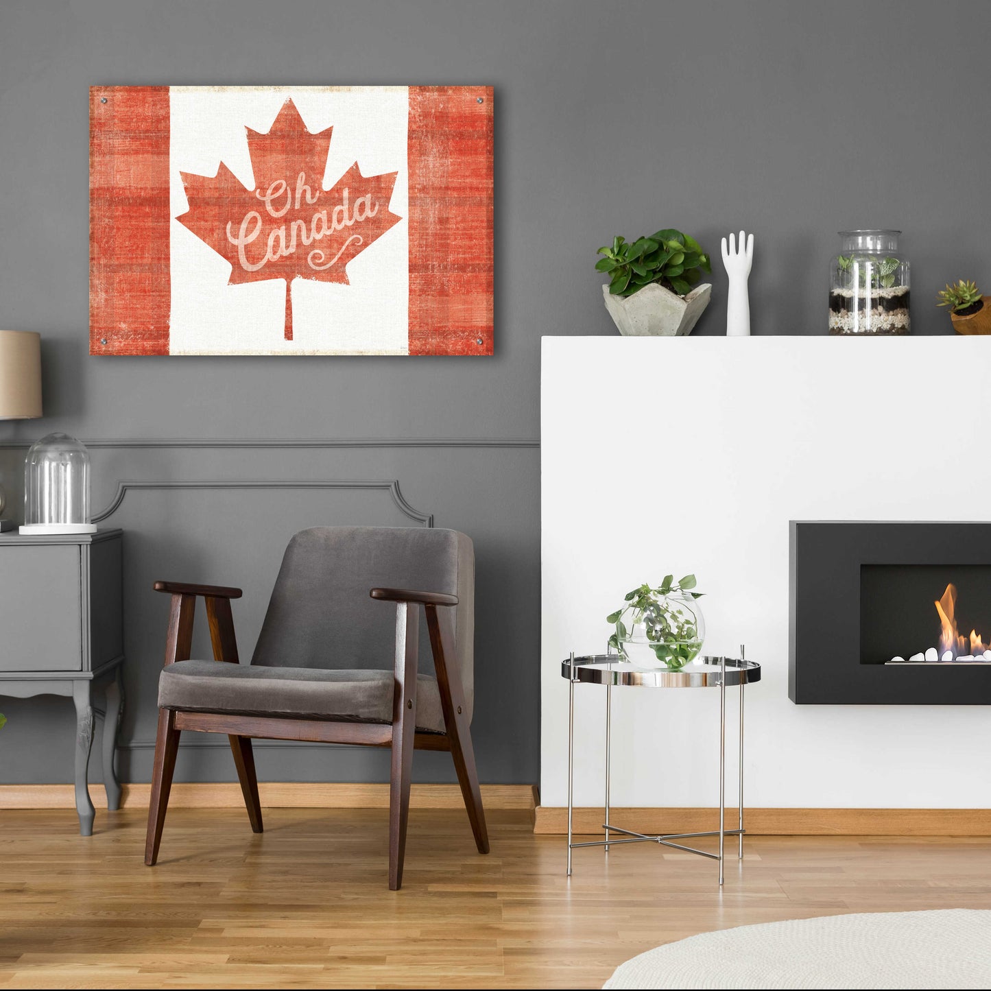 Epic Art 'Oh Canada Flag' by Sue Schlabach, Acrylic Glass Wall Art,36x24