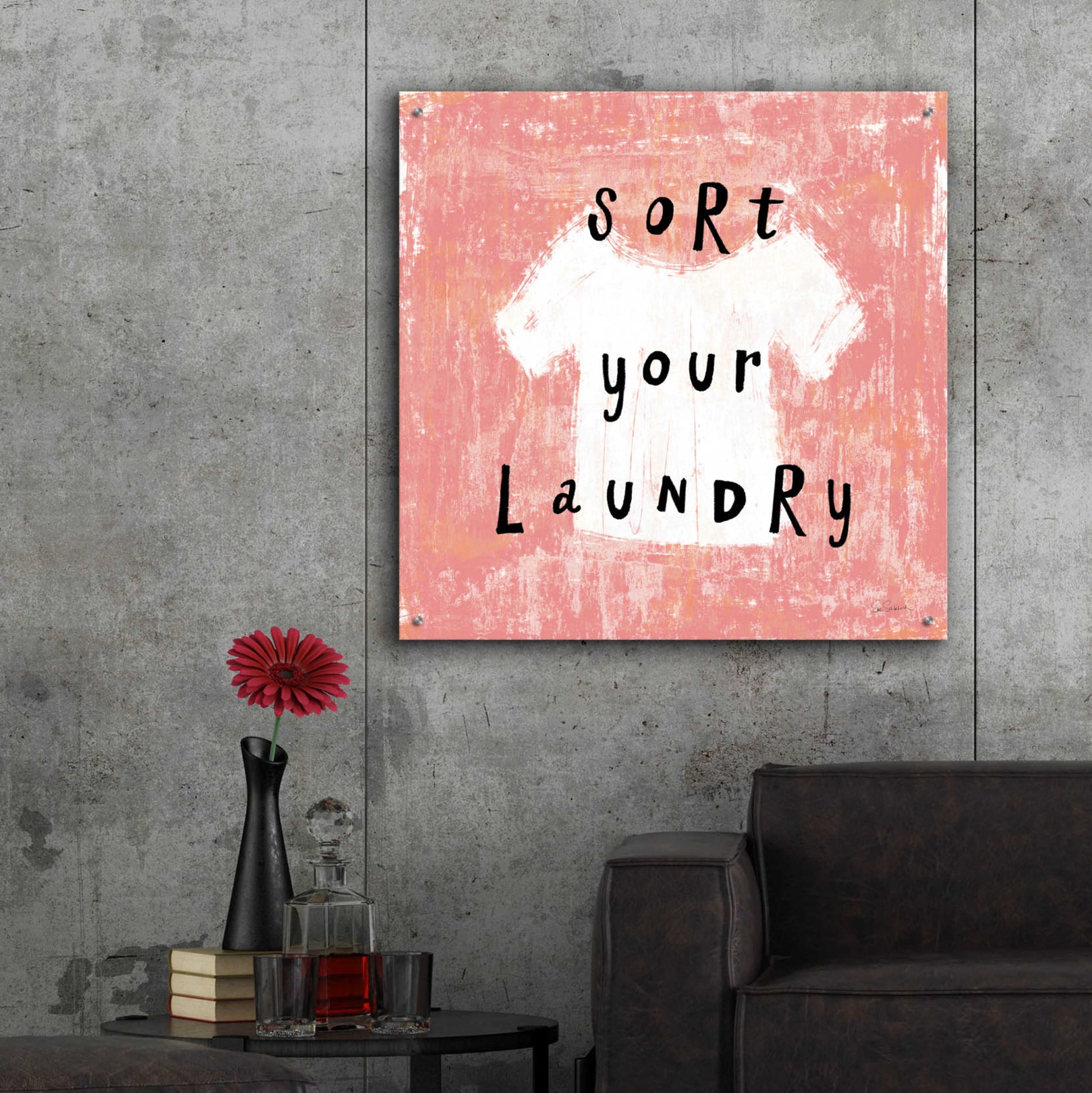 Epic Art 'Laundry Rules III' by Sue Schlabach, Acrylic Glass Wall Art,36x36