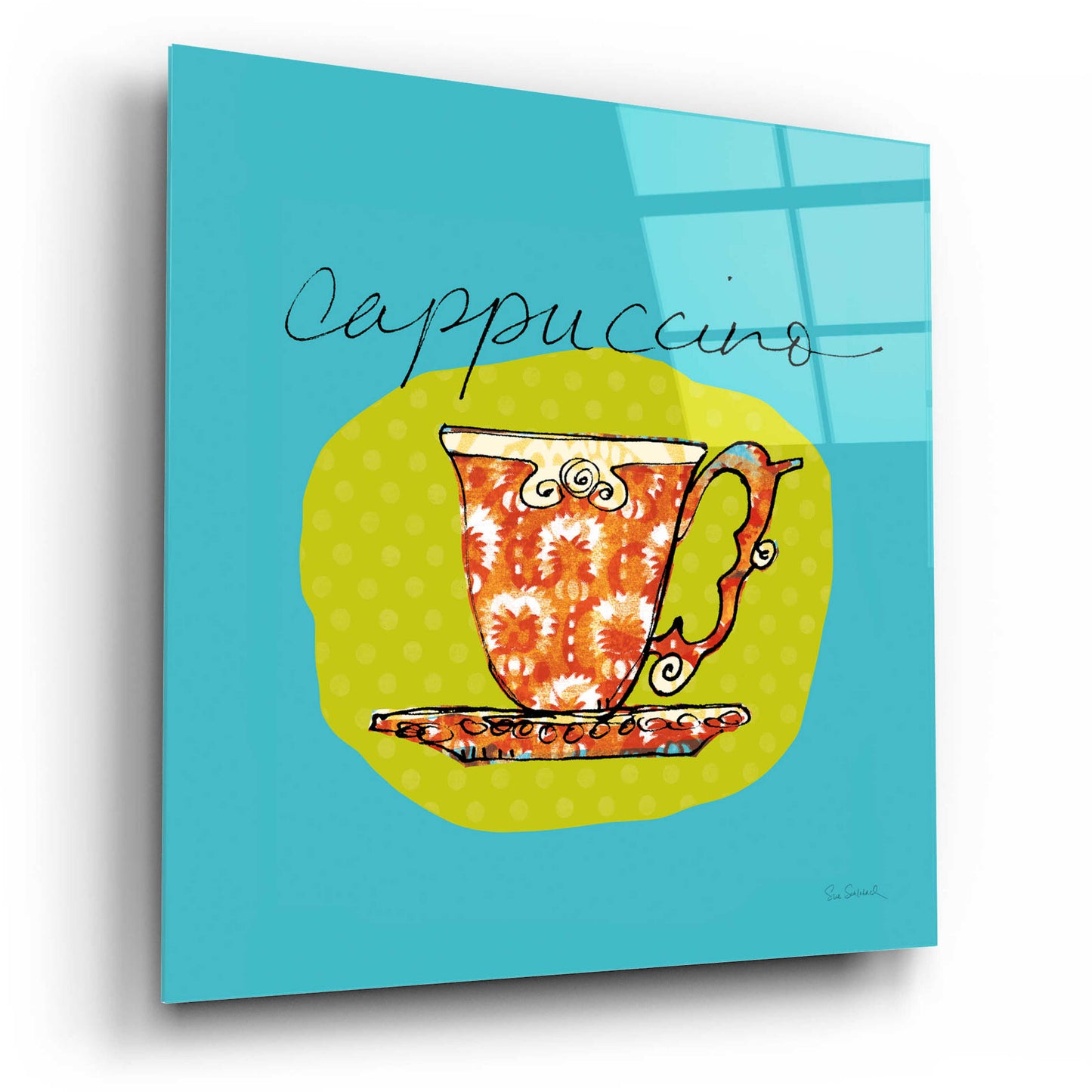 Epic Art 'Colorful Coffee Cappuccino No Border' by Sue Schlabach, Acrylic Glass Wall Art,12x12