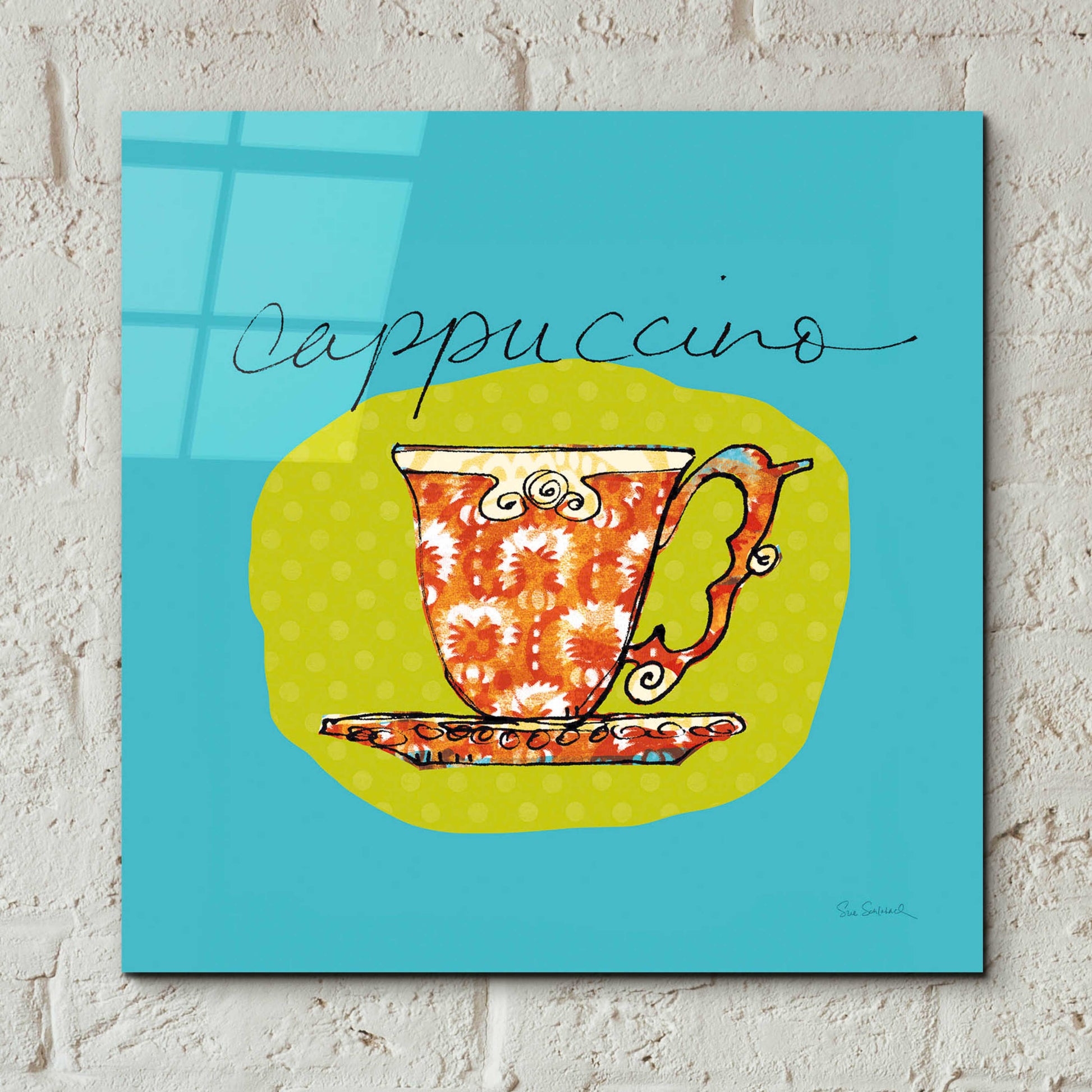 Epic Art 'Colorful Coffee Cappuccino No Border' by Sue Schlabach, Acrylic Glass Wall Art,12x12