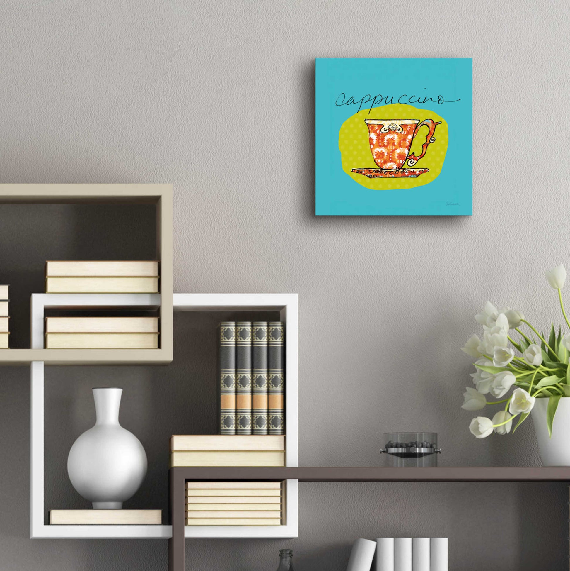 Epic Art 'Colorful Coffee Cappuccino No Border' by Sue Schlabach, Acrylic Glass Wall Art,12x12