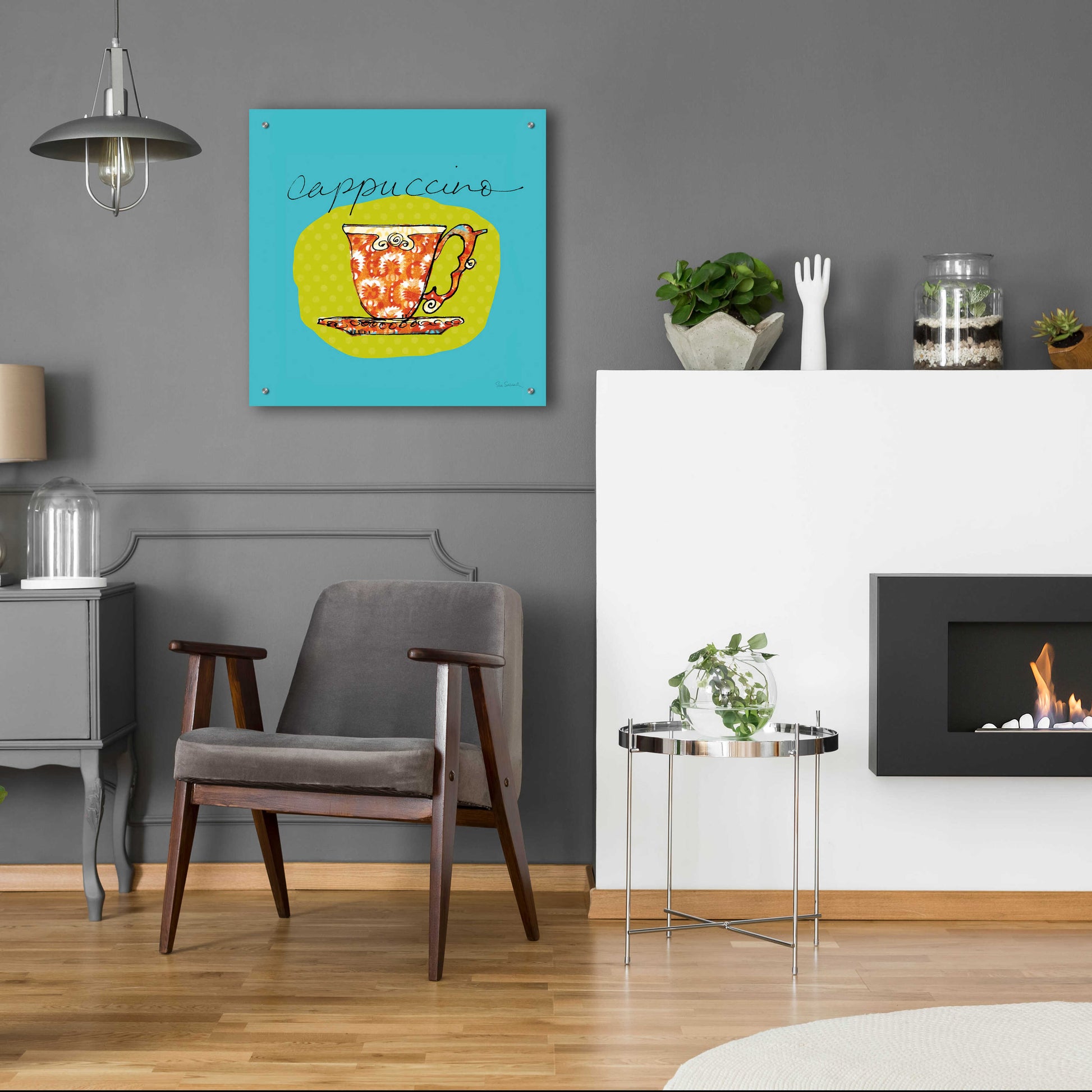 Epic Art 'Colorful Coffee Cappuccino No Border' by Sue Schlabach, Acrylic Glass Wall Art,24x24