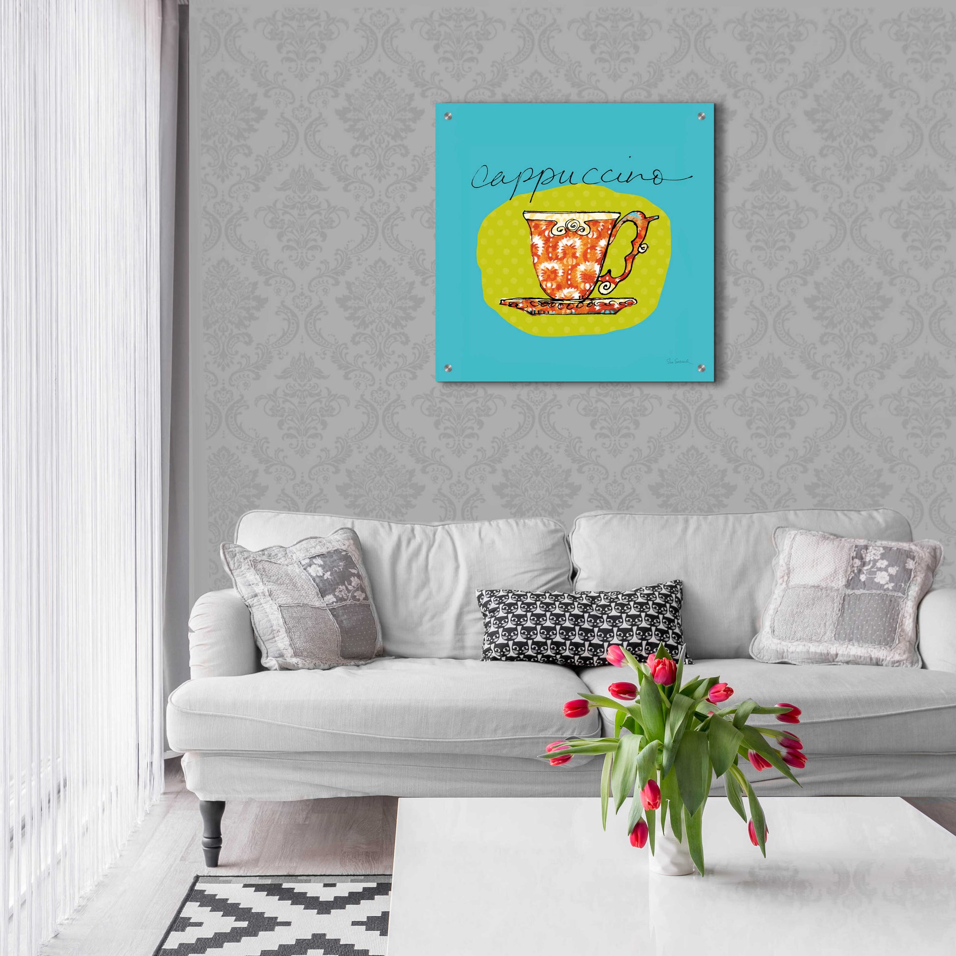 Epic Art 'Colorful Coffee Cappuccino No Border' by Sue Schlabach, Acrylic Glass Wall Art,24x24