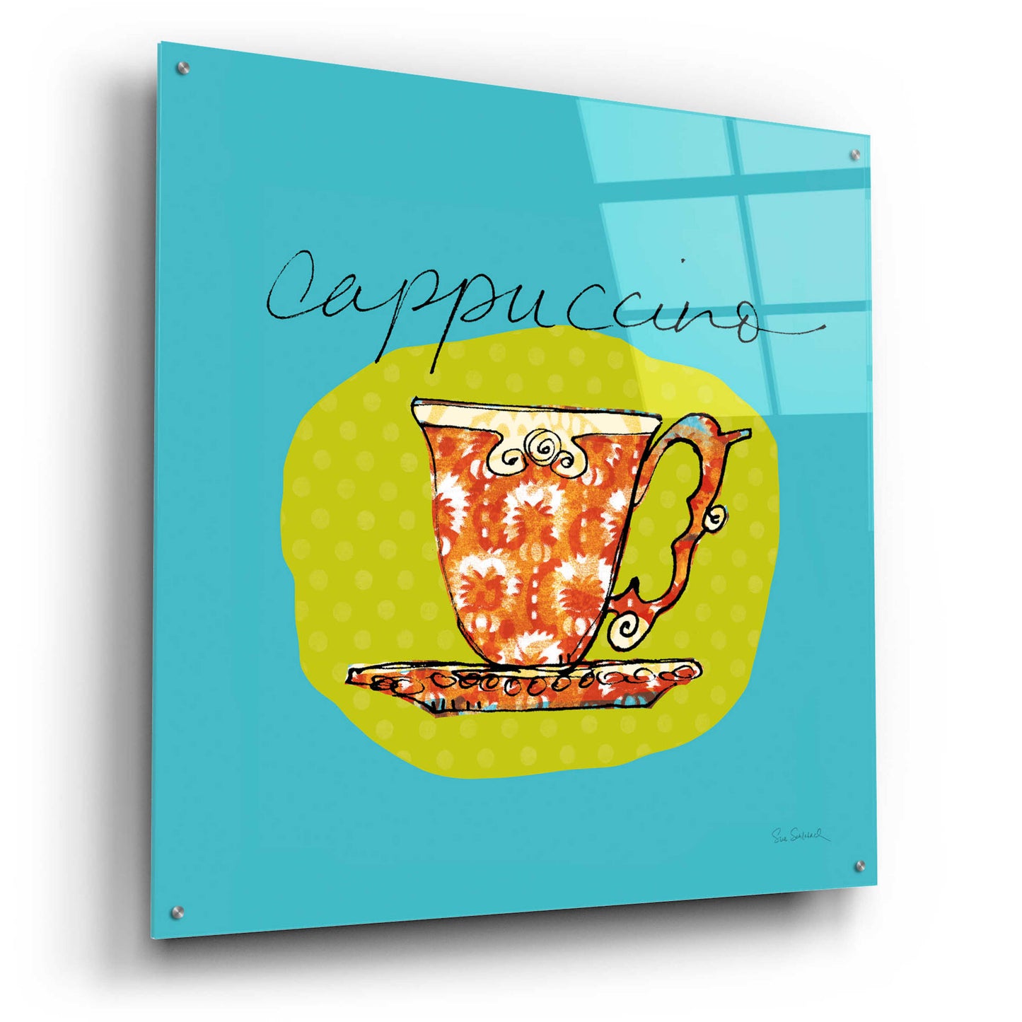 Epic Art 'Colorful Coffee Cappuccino No Border' by Sue Schlabach, Acrylic Glass Wall Art,36x36