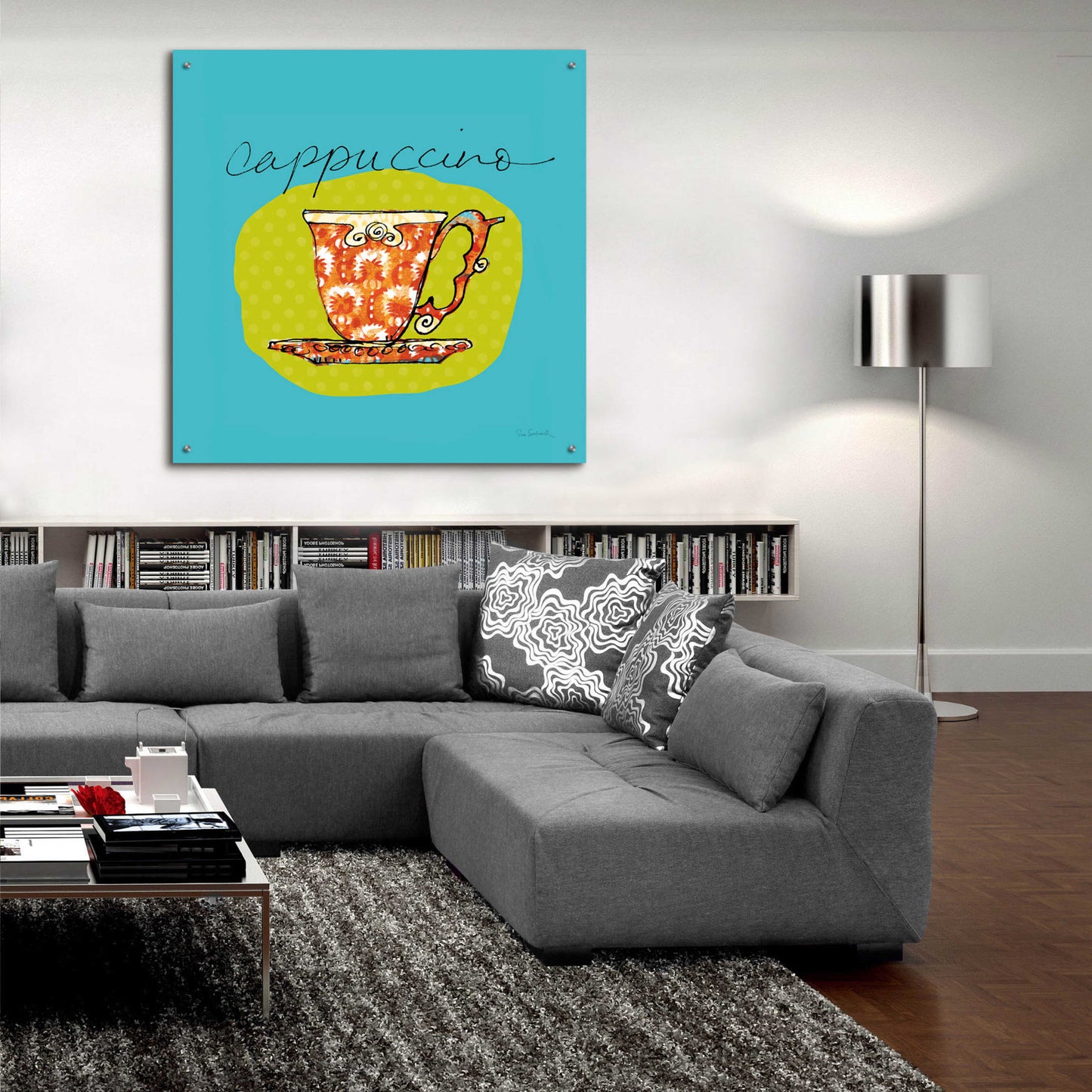 Epic Art 'Colorful Coffee Cappuccino No Border' by Sue Schlabach, Acrylic Glass Wall Art,36x36