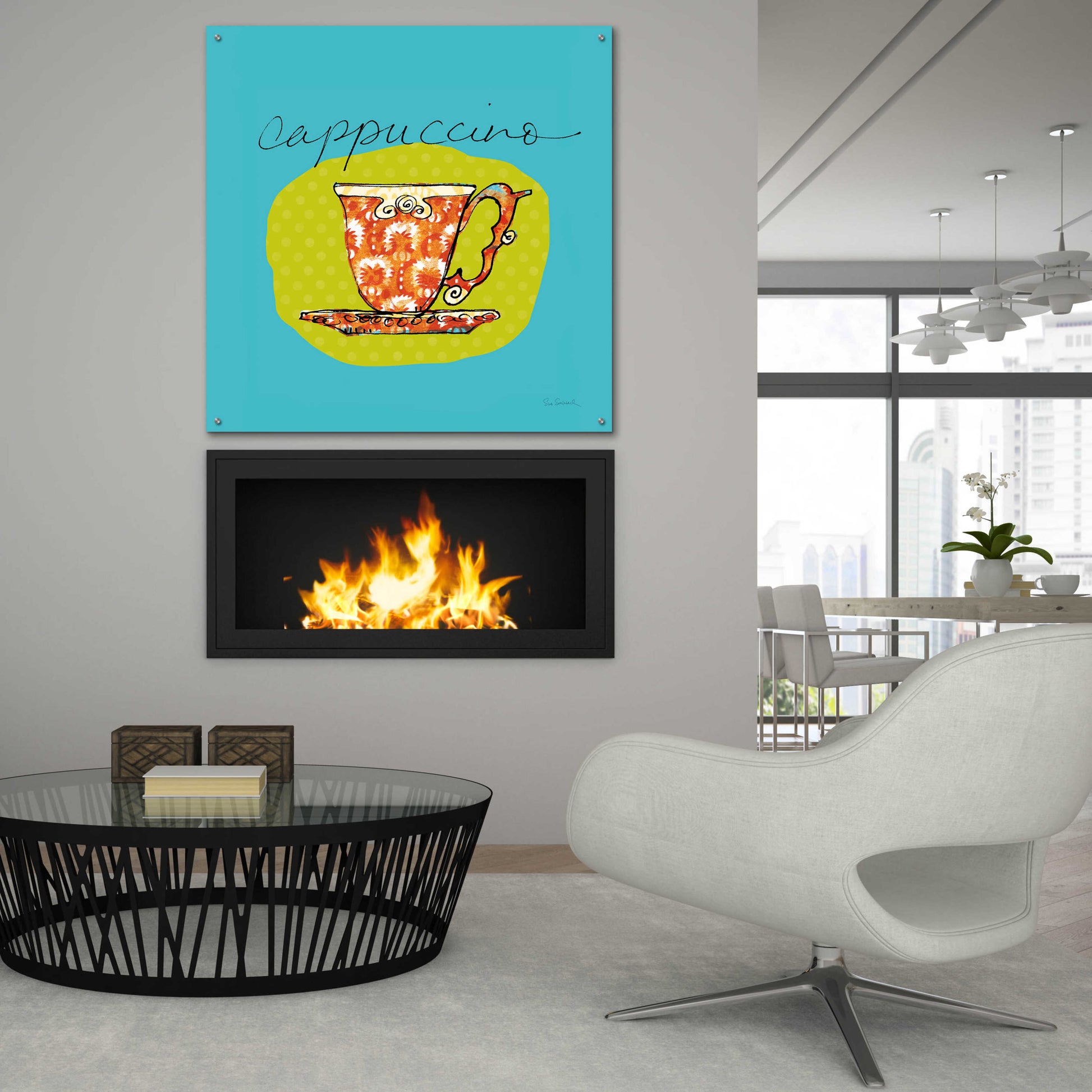 Epic Art 'Colorful Coffee Cappuccino No Border' by Sue Schlabach, Acrylic Glass Wall Art,36x36