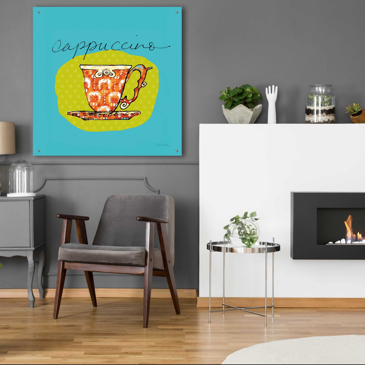 Epic Art 'Colorful Coffee Cappuccino No Border' by Sue Schlabach, Acrylic Glass Wall Art,36x36