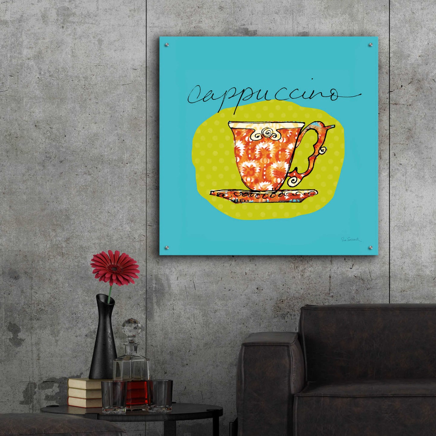 Epic Art 'Colorful Coffee Cappuccino No Border' by Sue Schlabach, Acrylic Glass Wall Art,36x36