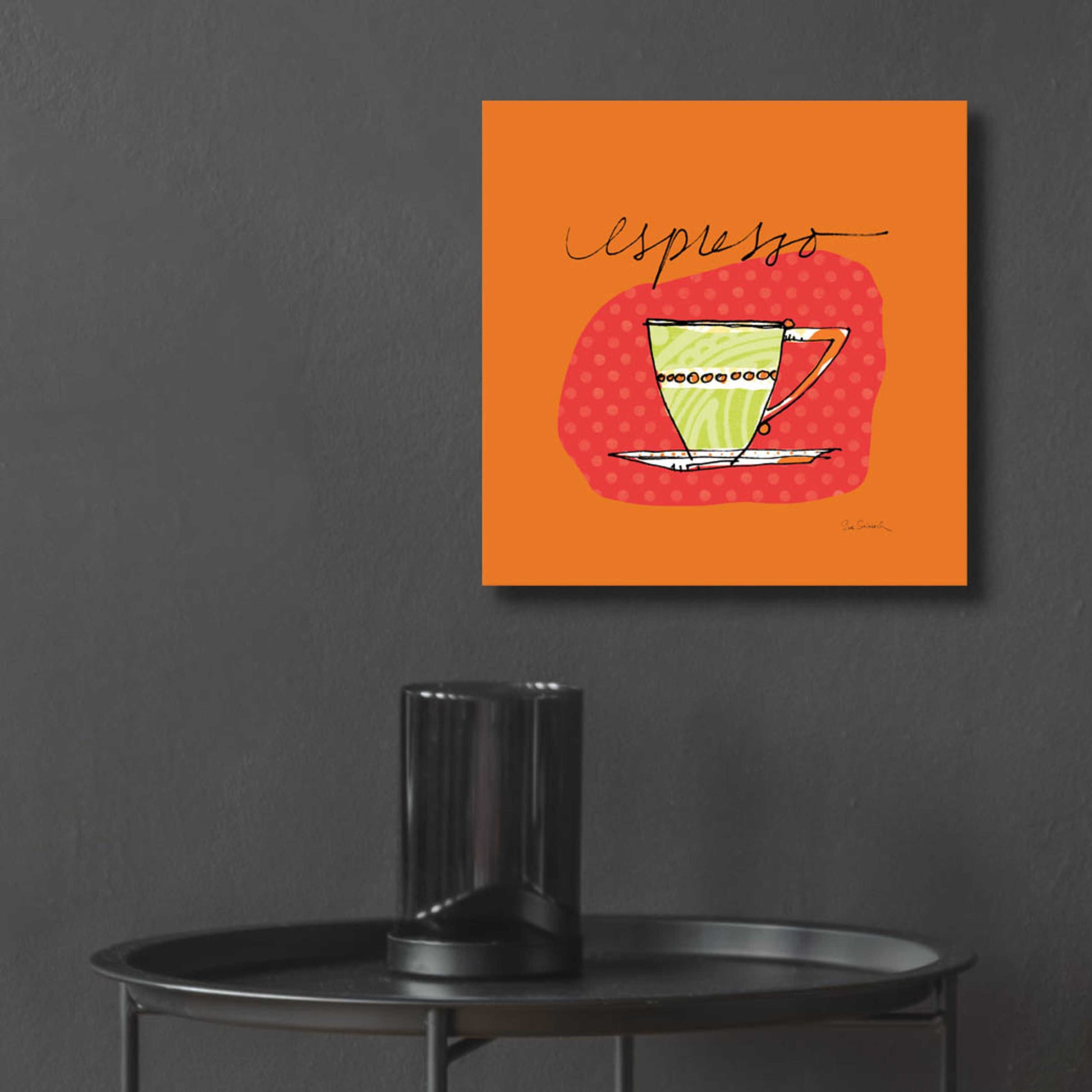 Epic Art 'Colorful Coffee Espresso No Border' by Sue Schlabach, Acrylic Glass Wall Art,12x12