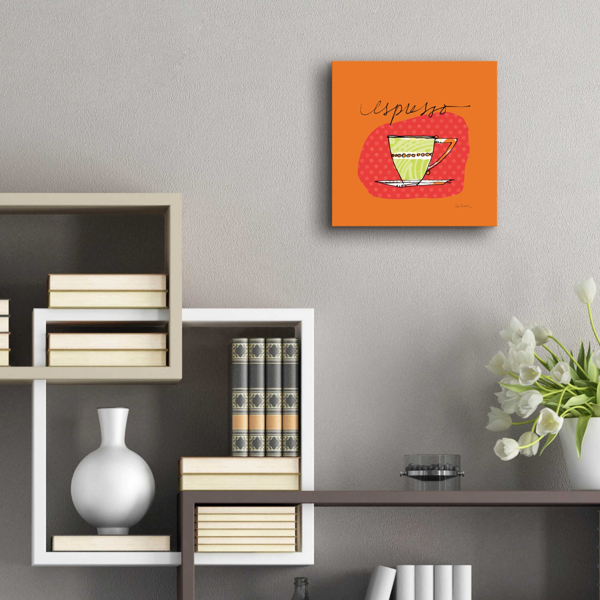 Epic Art 'Colorful Coffee Espresso No Border' by Sue Schlabach, Acrylic Glass Wall Art,12x12