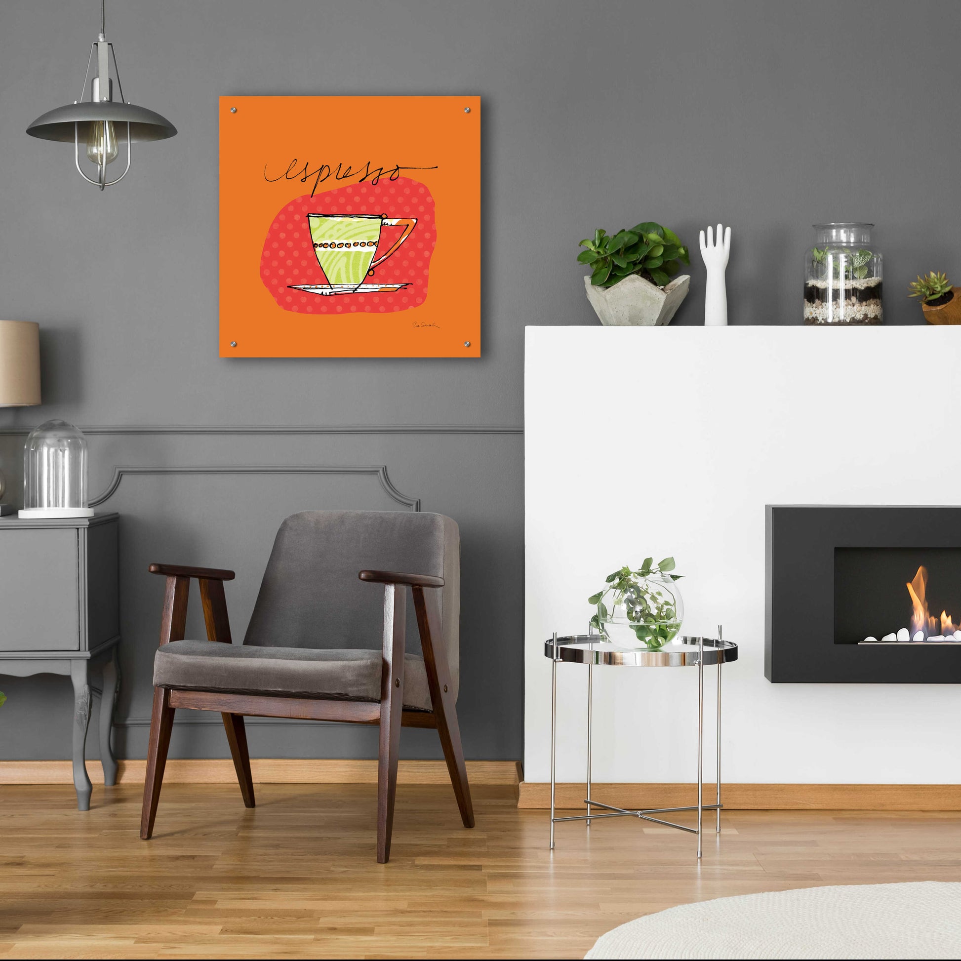 Epic Art 'Colorful Coffee Espresso No Border' by Sue Schlabach, Acrylic Glass Wall Art,24x24