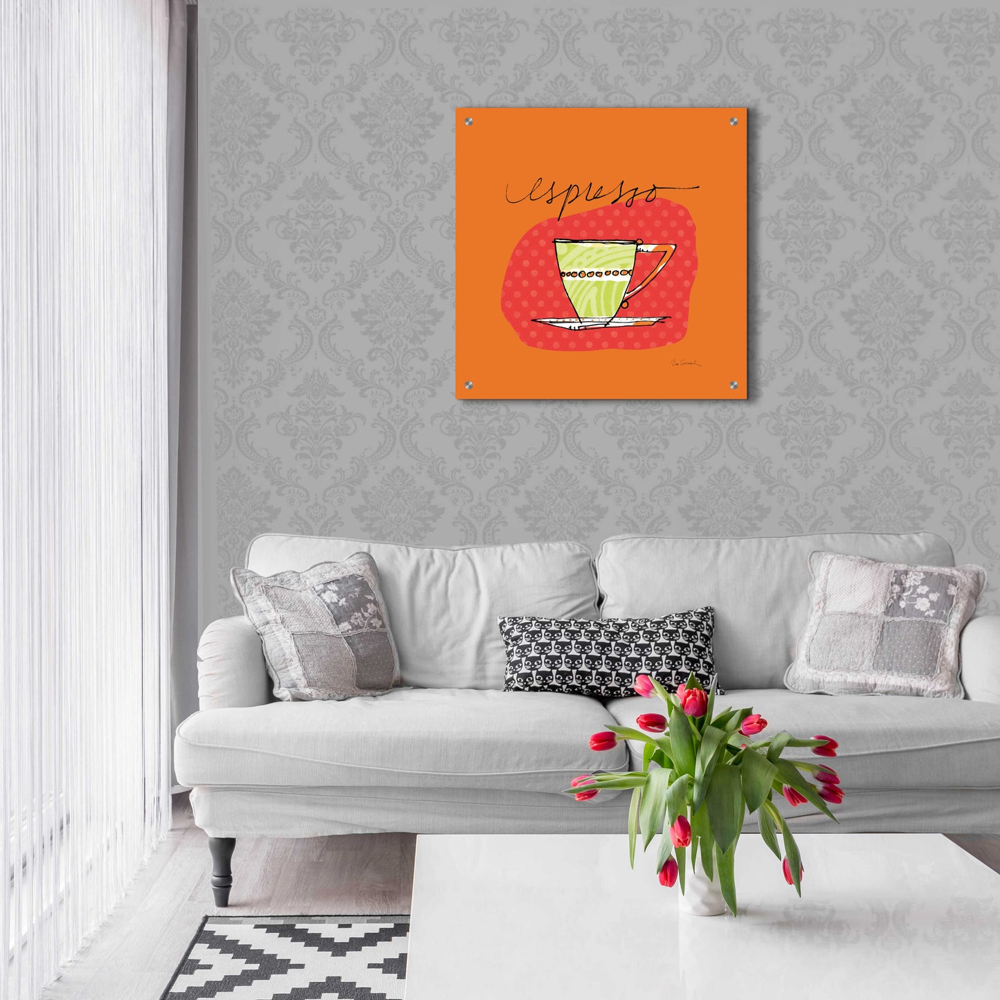 Epic Art 'Colorful Coffee Espresso No Border' by Sue Schlabach, Acrylic Glass Wall Art,24x24