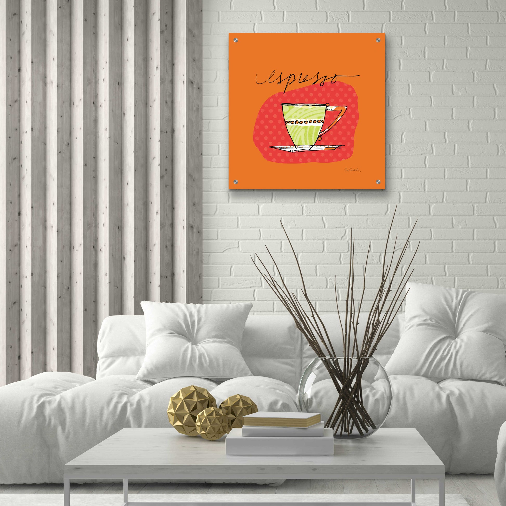 Epic Art 'Colorful Coffee Espresso No Border' by Sue Schlabach, Acrylic Glass Wall Art,24x24