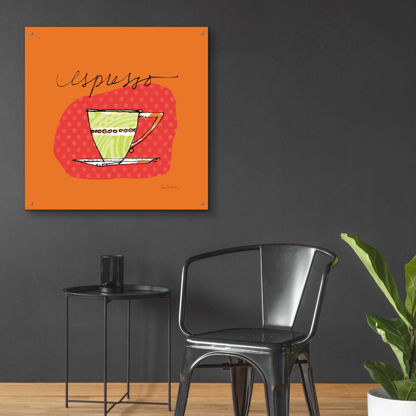 Epic Art 'Colorful Coffee Espresso No Border' by Sue Schlabach, Acrylic Glass Wall Art,36x36