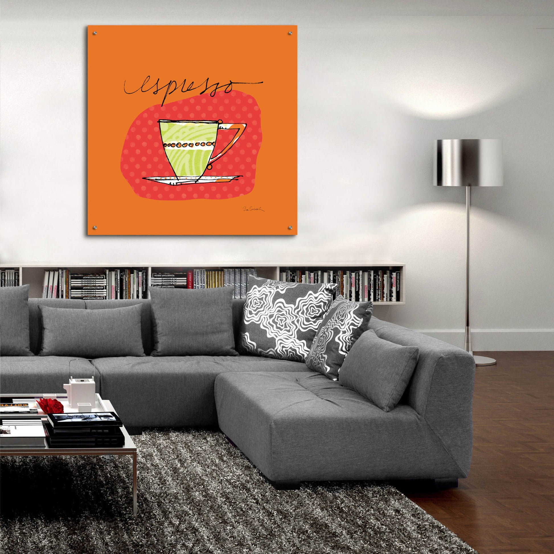 Epic Art 'Colorful Coffee Espresso No Border' by Sue Schlabach, Acrylic Glass Wall Art,36x36