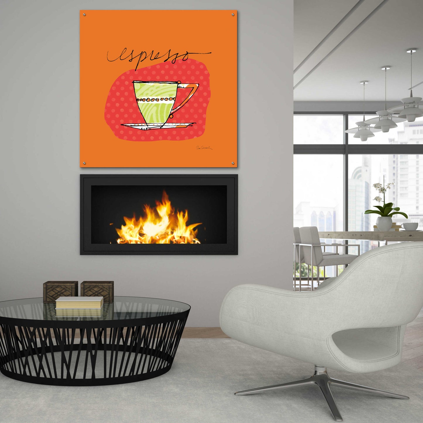 Epic Art 'Colorful Coffee Espresso No Border' by Sue Schlabach, Acrylic Glass Wall Art,36x36