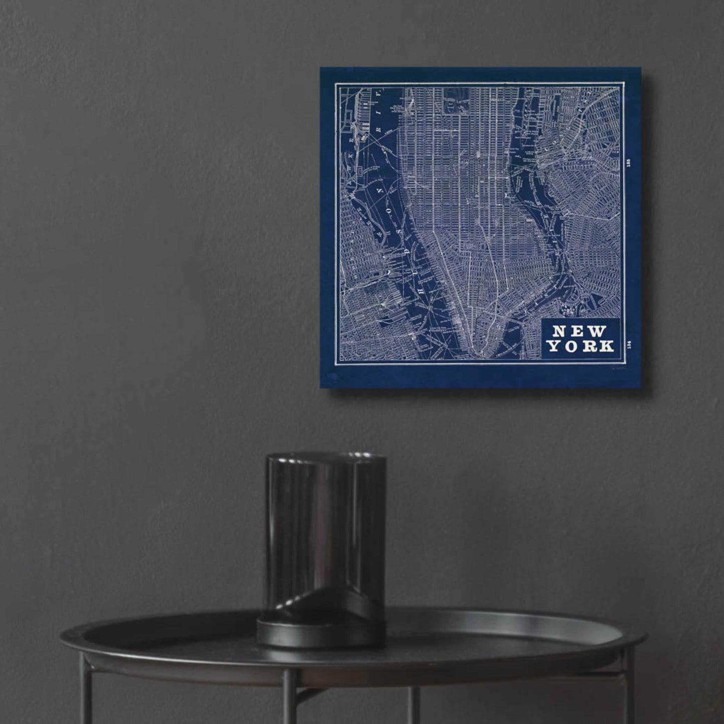 Epic Art 'Blueprint Map New York Square' by Sue Schlabach, Acrylic Glass Wall Art,12x12