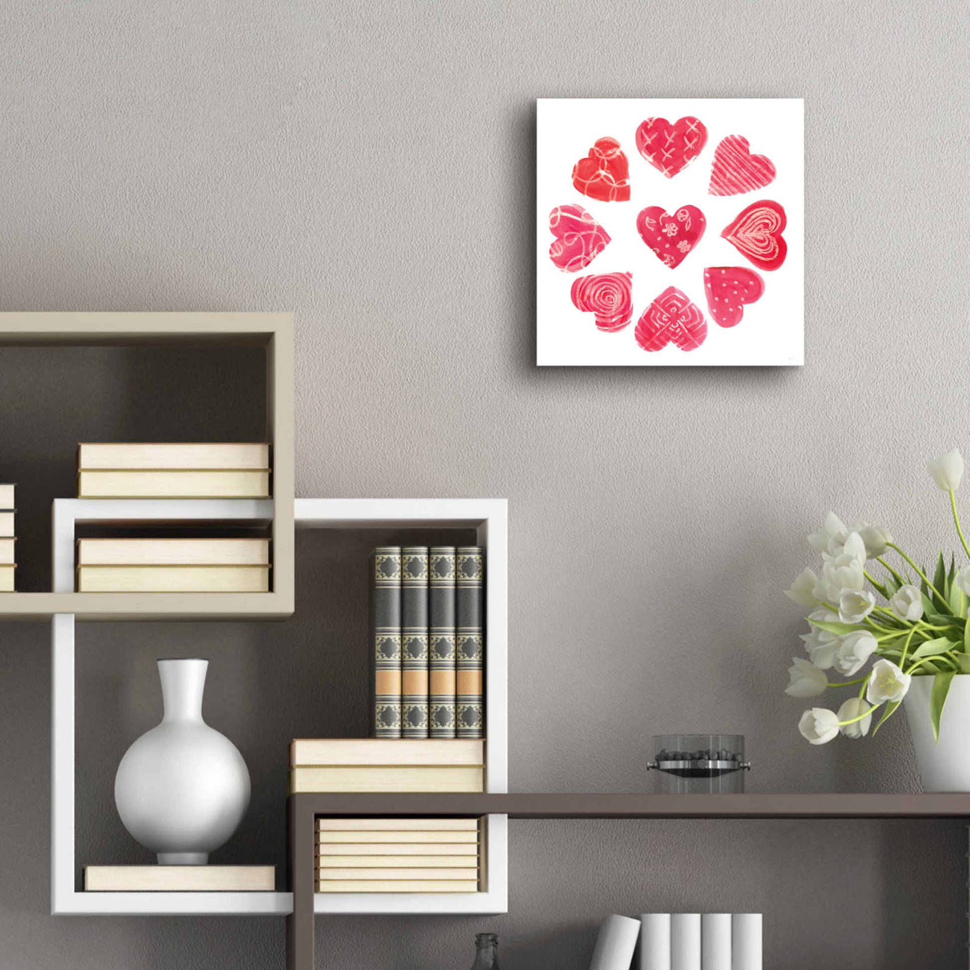 Epic Art 'Hearts and More Hearts II' by Sue Schlabach, Acrylic Glass Wall Art,12x12