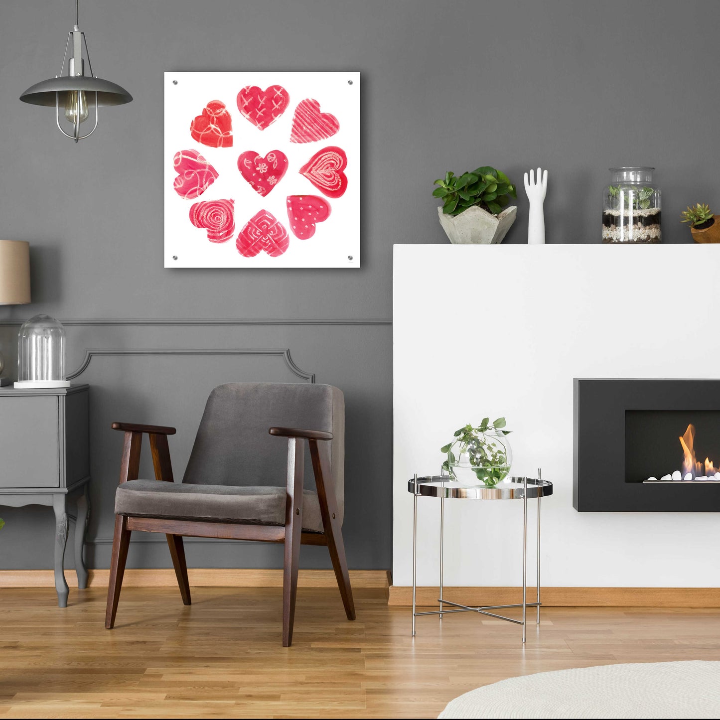 Epic Art 'Hearts and More Hearts II' by Sue Schlabach, Acrylic Glass Wall Art,24x24