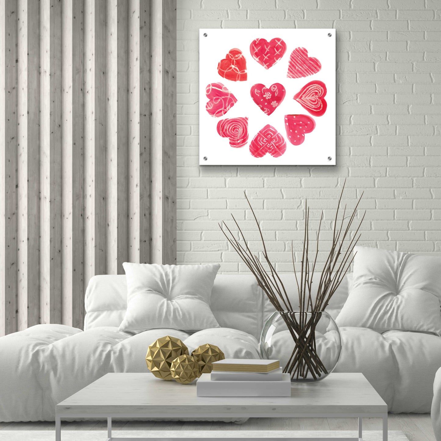 Epic Art 'Hearts and More Hearts II' by Sue Schlabach, Acrylic Glass Wall Art,24x24