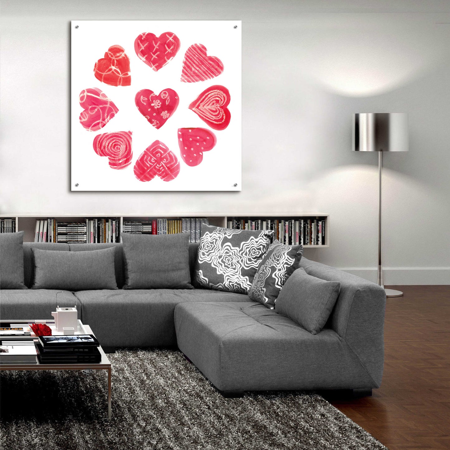 Epic Art 'Hearts and More Hearts II' by Sue Schlabach, Acrylic Glass Wall Art,36x36