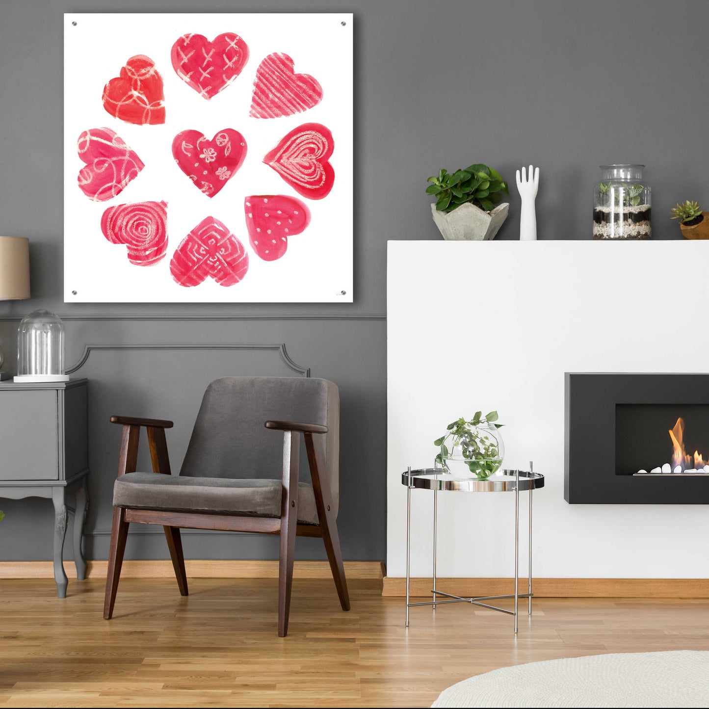 Epic Art 'Hearts and More Hearts II' by Sue Schlabach, Acrylic Glass Wall Art,36x36