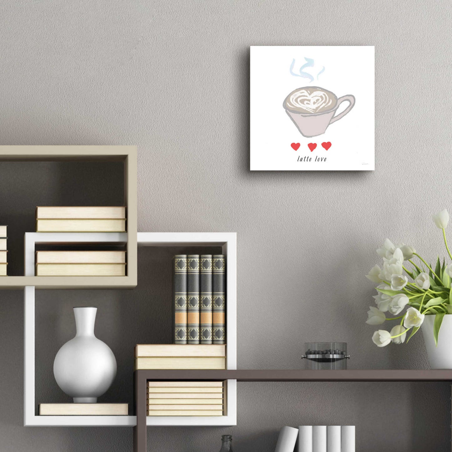 Epic Art 'Latte Love' by Sue Schlabach, Acrylic Glass Wall Art,12x12