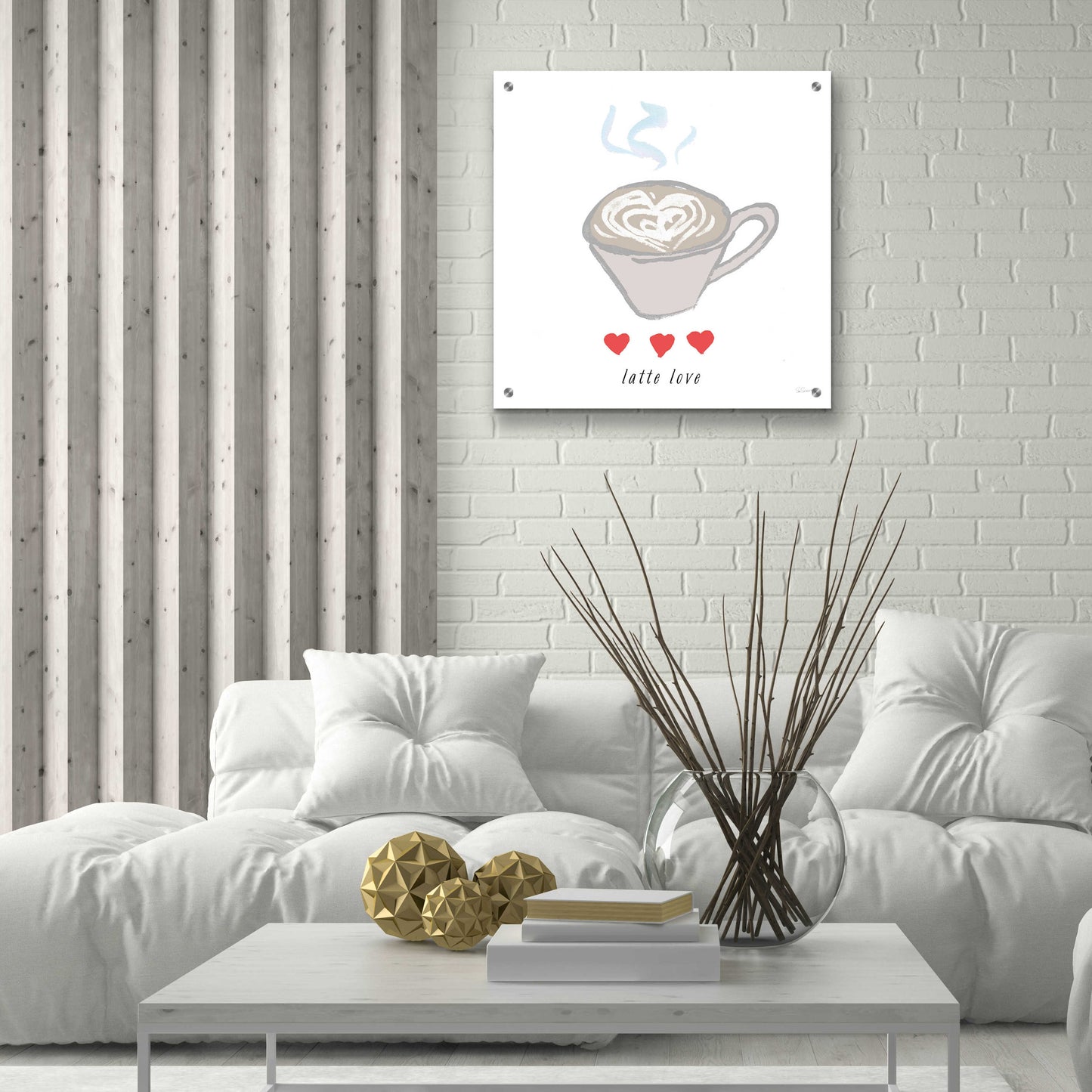 Epic Art 'Latte Love' by Sue Schlabach, Acrylic Glass Wall Art,24x24