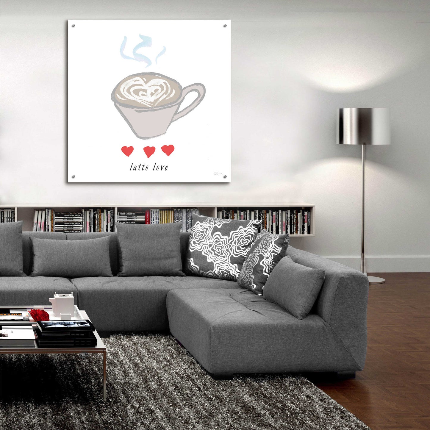 Epic Art 'Latte Love' by Sue Schlabach, Acrylic Glass Wall Art,36x36