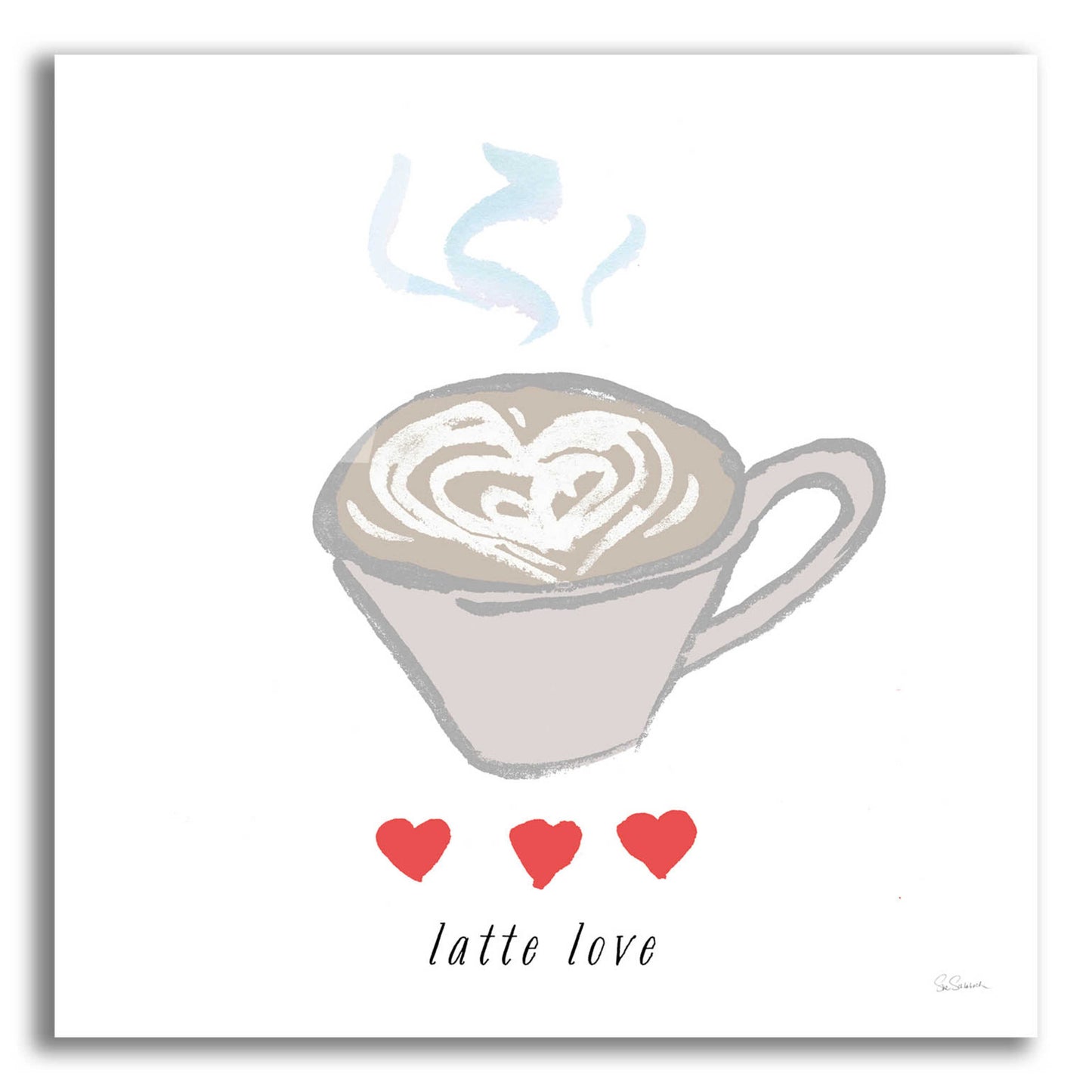 Epic Art 'Latte Love' by Sue Schlabach, Acrylic Glass Wall Art