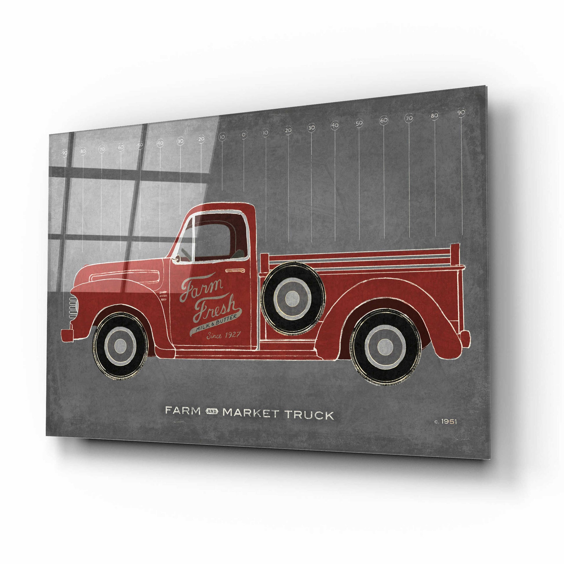 Epic Art 'Farm Truck' by Sue Schlabach, Acrylic Glass Wall Art,16x12