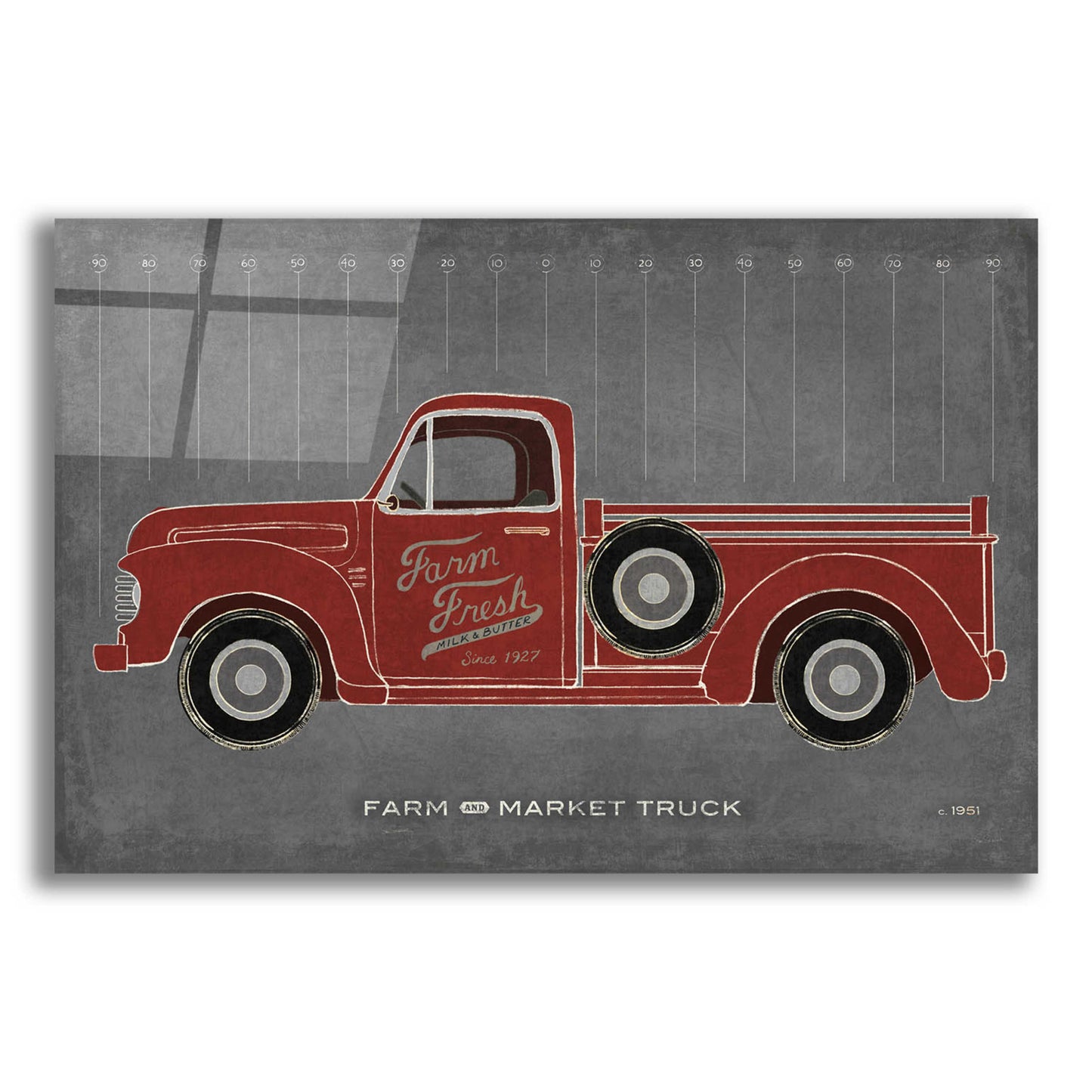 Epic Art 'Farm Truck' by Sue Schlabach, Acrylic Glass Wall Art,16x12