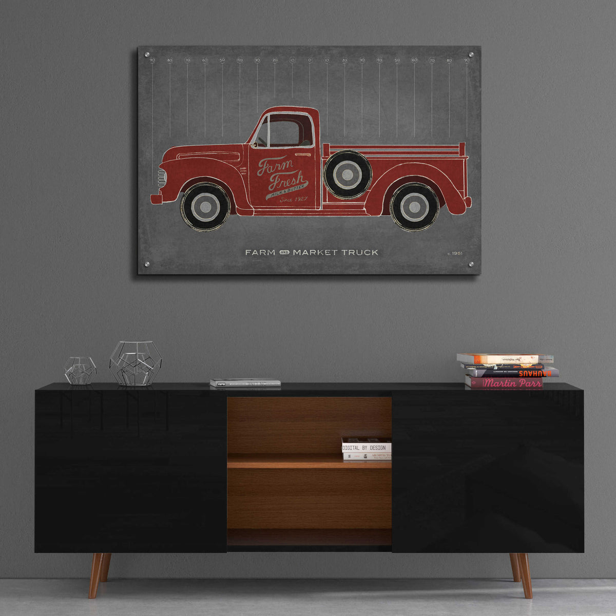 Epic Art 'Farm Truck' by Sue Schlabach, Acrylic Glass Wall Art,36x24
