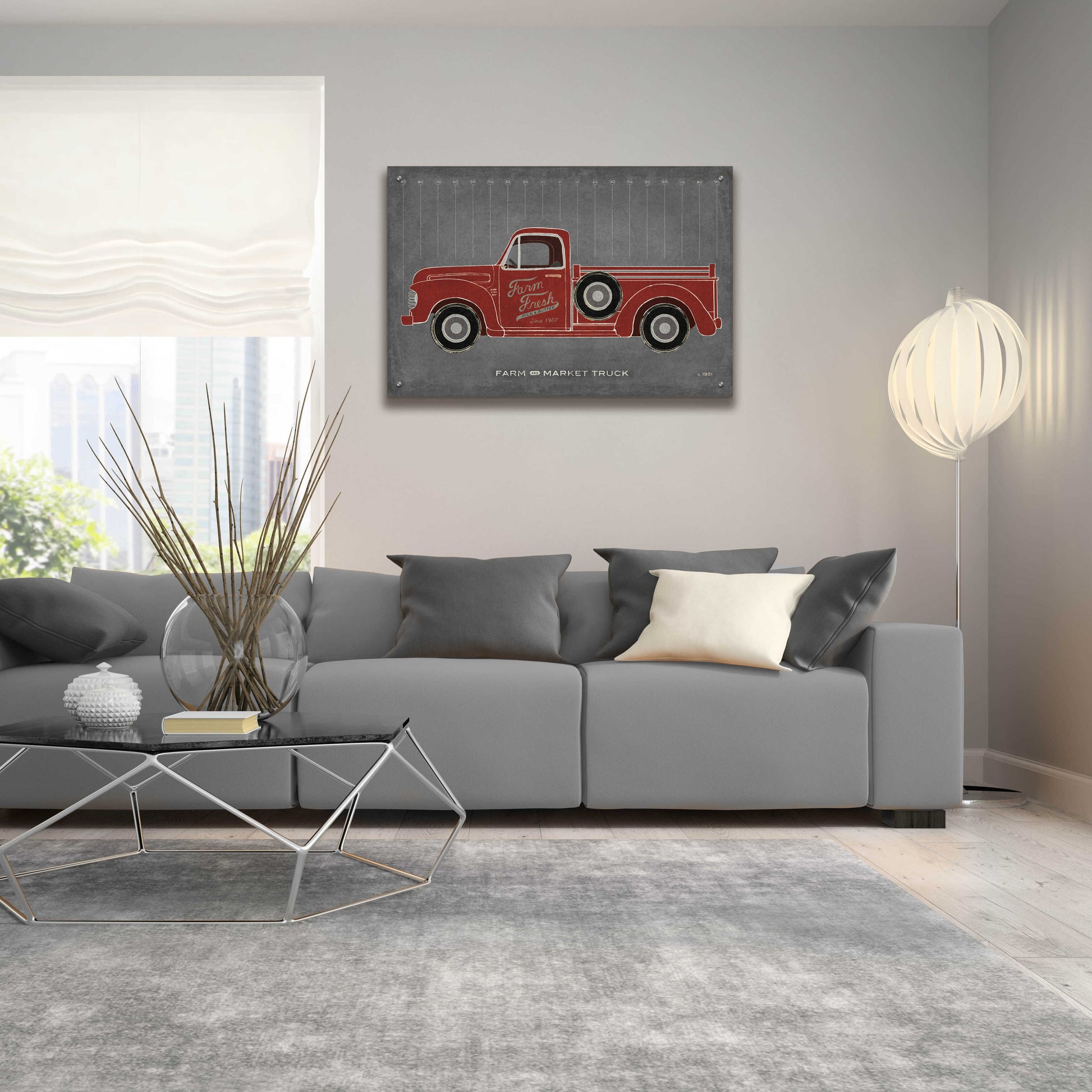 Epic Art 'Farm Truck' by Sue Schlabach, Acrylic Glass Wall Art,36x24