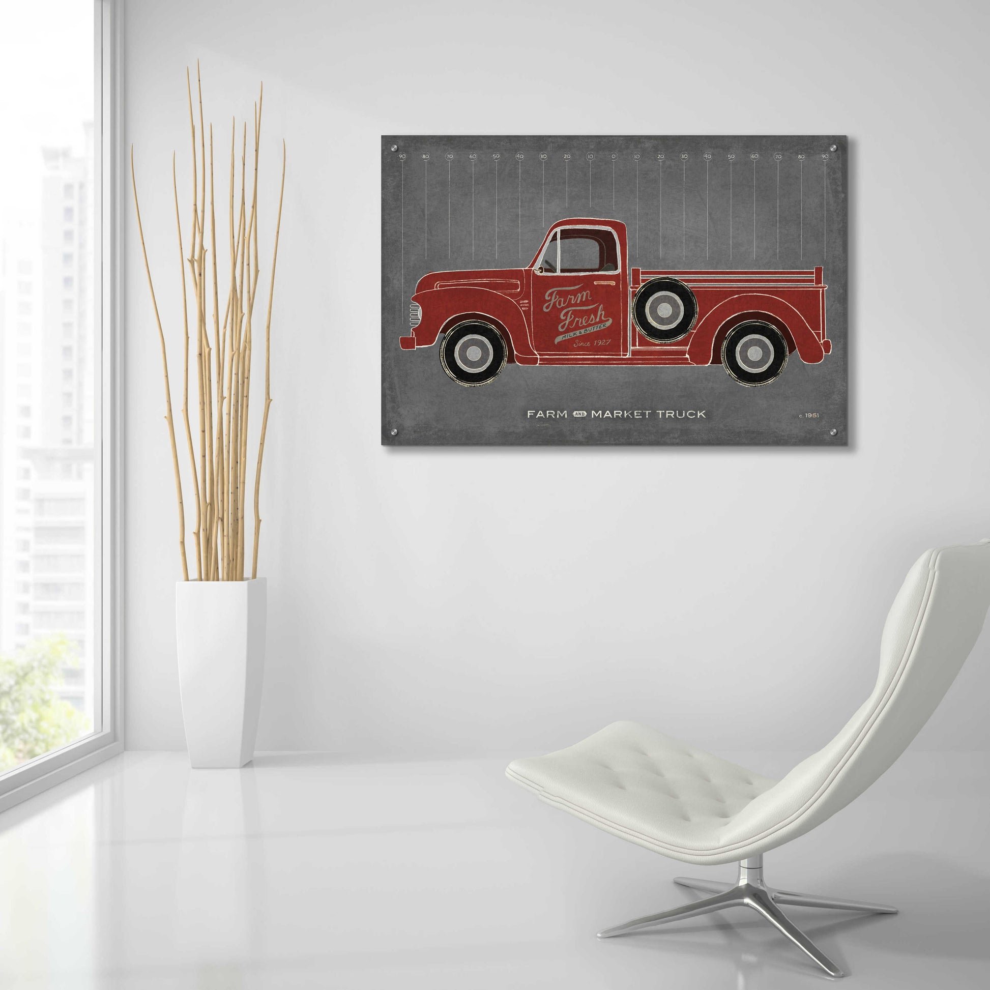 Epic Art 'Farm Truck' by Sue Schlabach, Acrylic Glass Wall Art,36x24