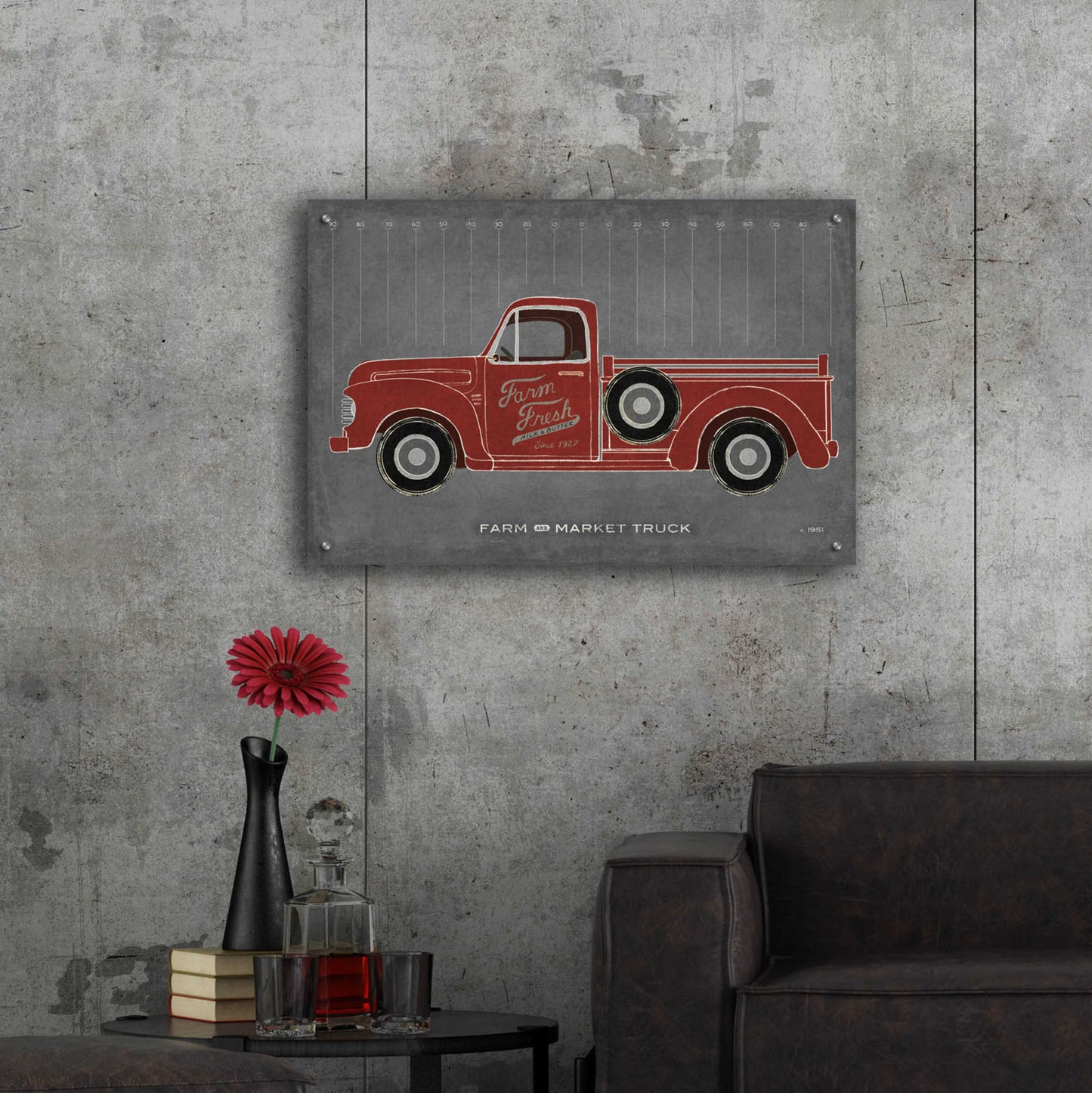 Epic Art 'Farm Truck' by Sue Schlabach, Acrylic Glass Wall Art,36x24