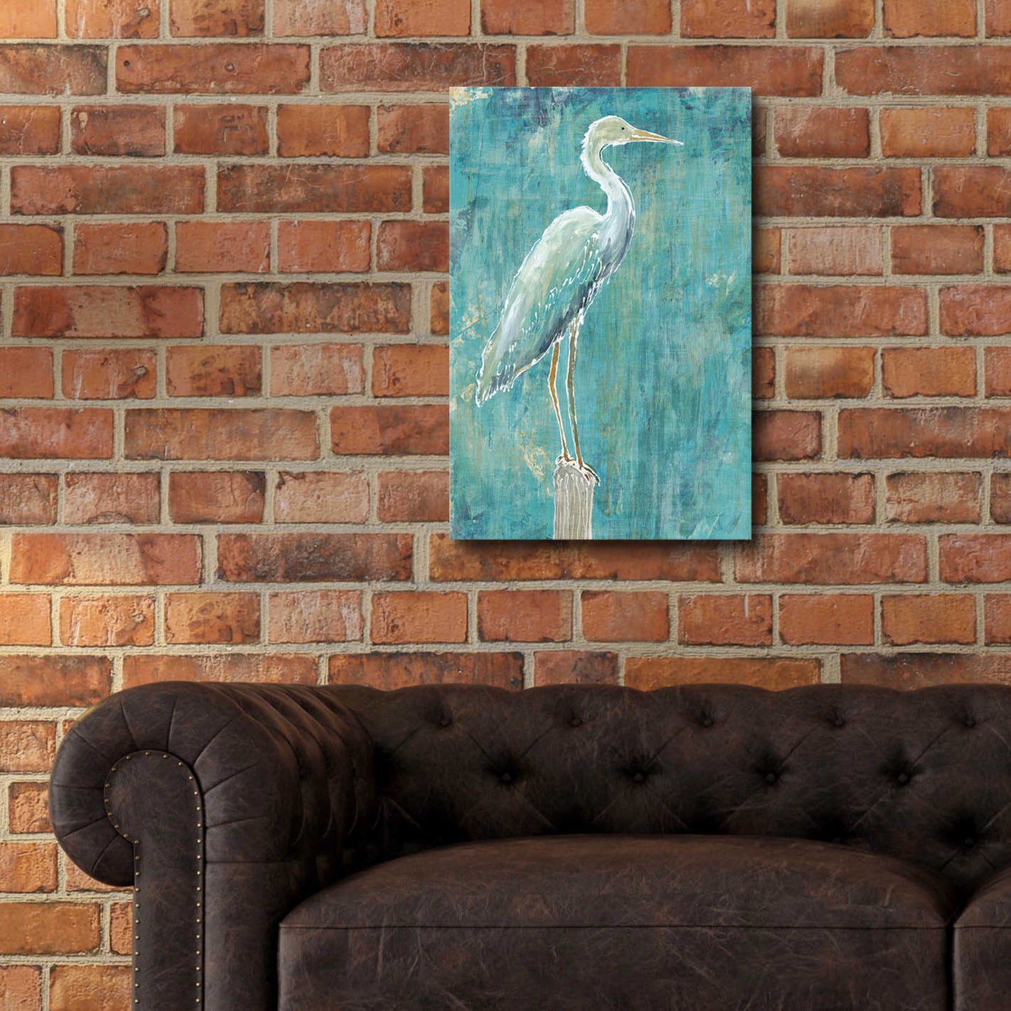 Epic Art 'Coastal Egret I Dark' by Sue Schlabach, Acrylic Glass Wall Art,16x24