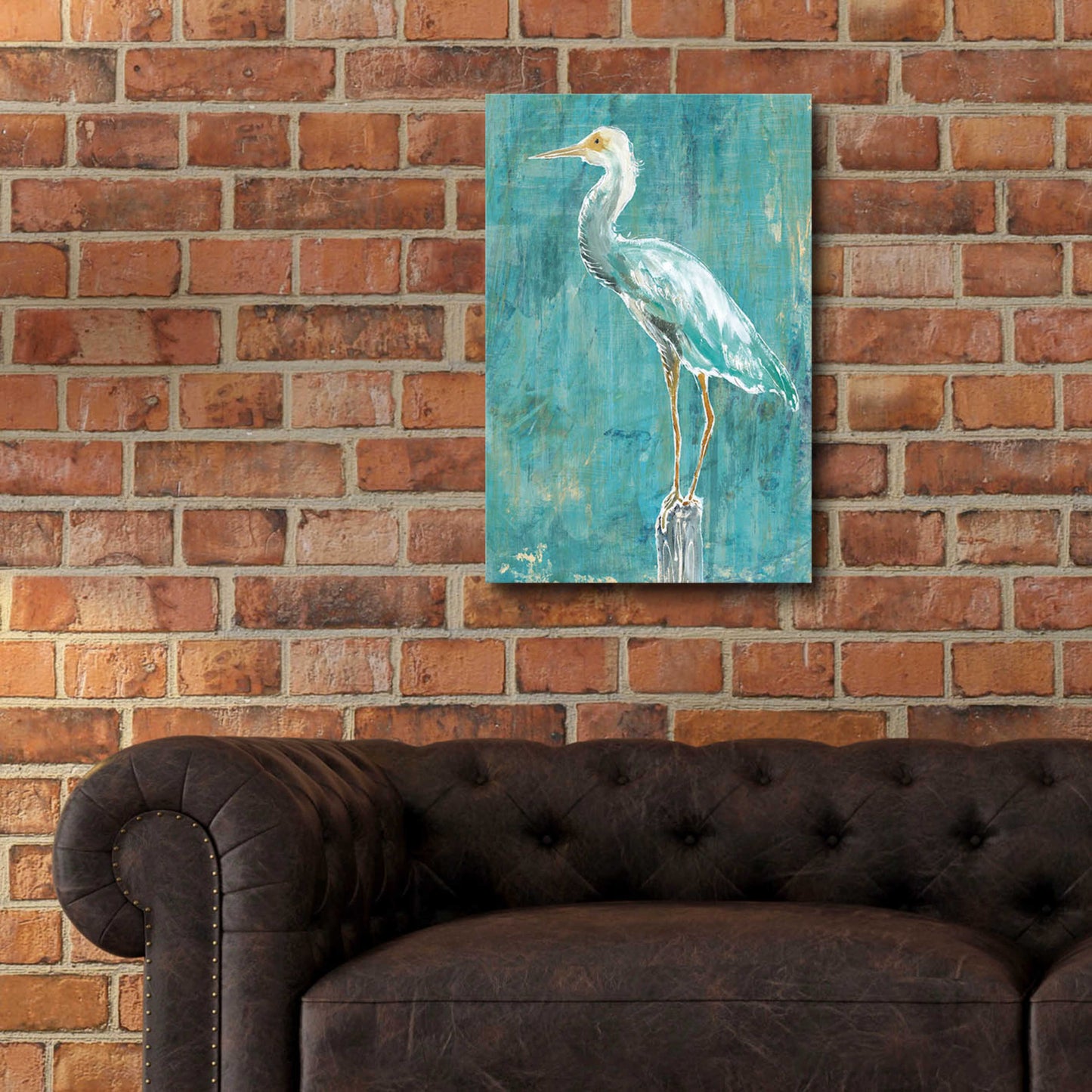 Epic Art 'Coastal Egret II Dark' by Sue Schlabach, Acrylic Glass Wall Art,16x24