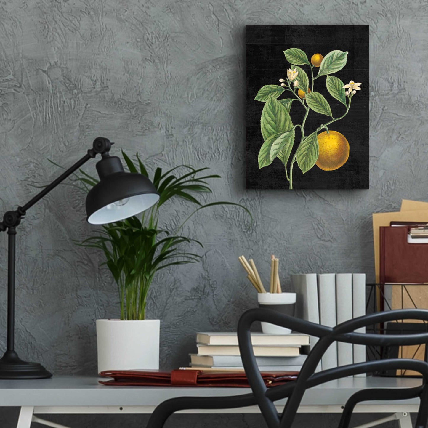 Epic Art 'Classic Citrus VI Black No Words' by Sue Schlabach, Acrylic Glass Wall Art,12x16