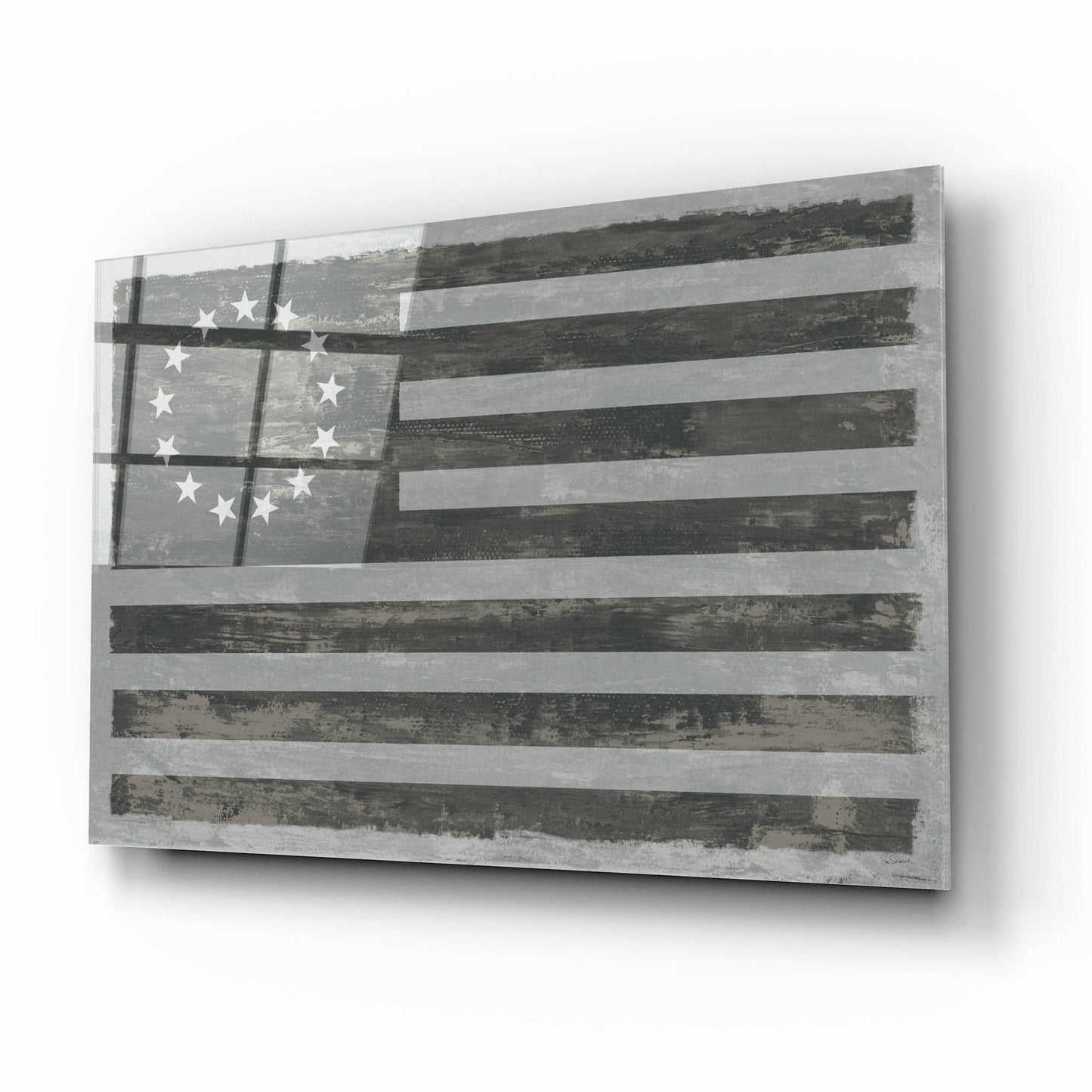 Epic Art 'Slate American Flag' by Sue Schlabach, Acrylic Glass Wall Art,16x12