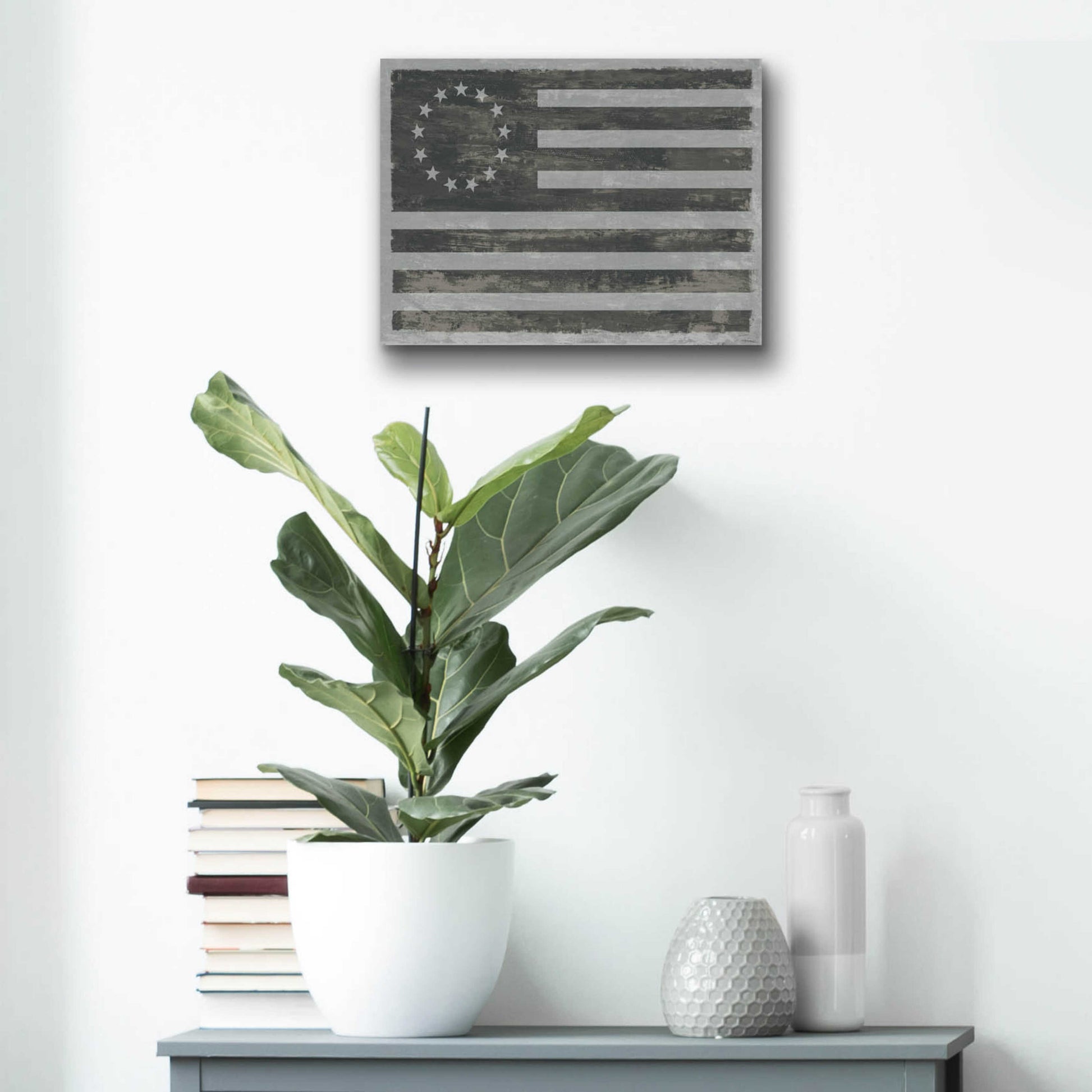 Epic Art 'Slate American Flag' by Sue Schlabach, Acrylic Glass Wall Art,16x12