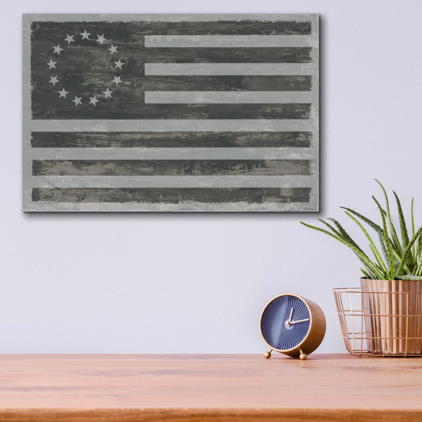 Epic Art 'Slate American Flag' by Sue Schlabach, Acrylic Glass Wall Art,16x12