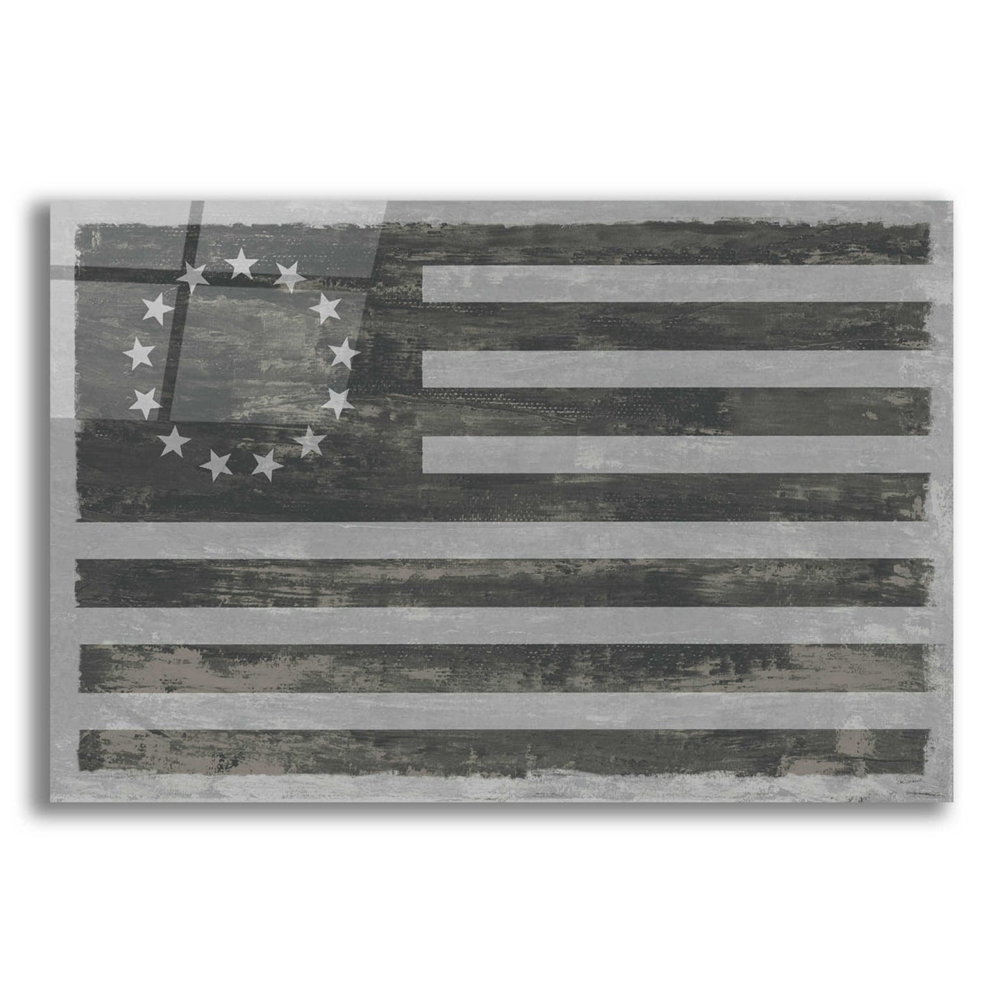 Epic Art 'Slate American Flag' by Sue Schlabach, Acrylic Glass Wall Art,16x12