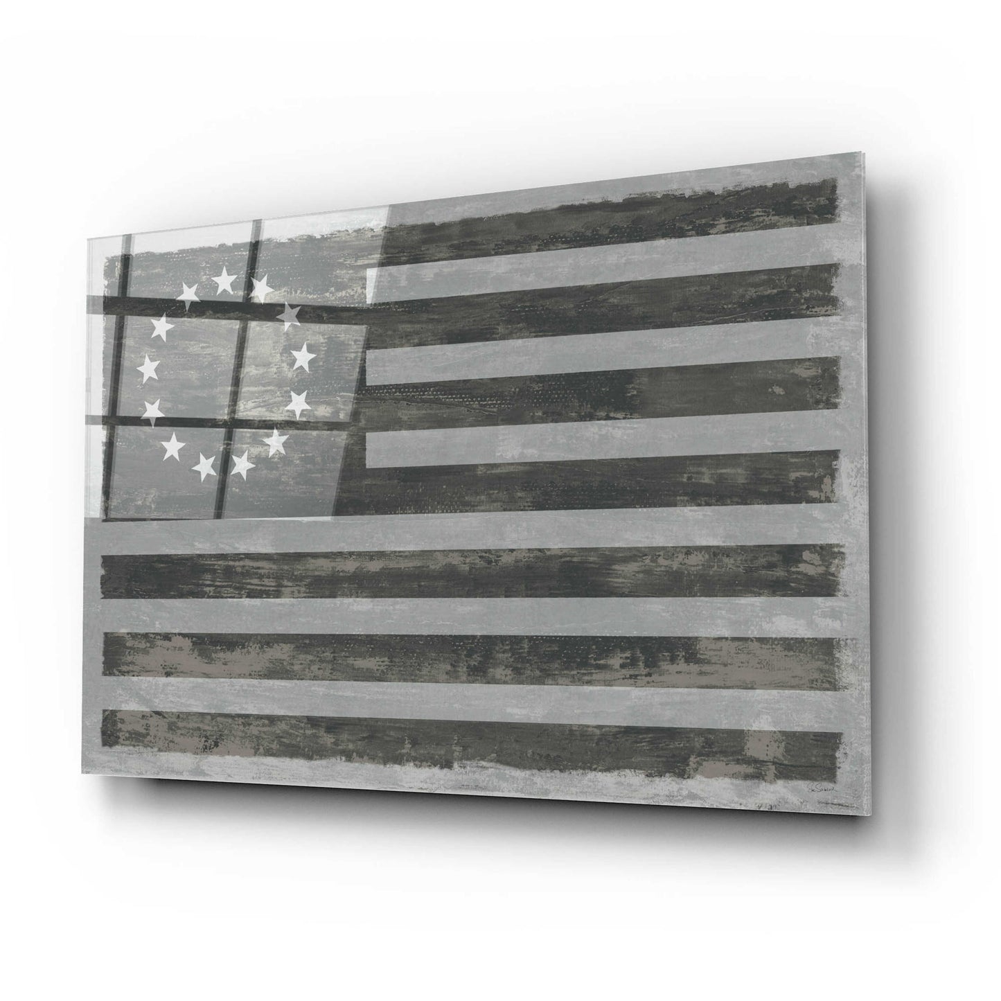 Epic Art 'Slate American Flag' by Sue Schlabach, Acrylic Glass Wall Art,24x16