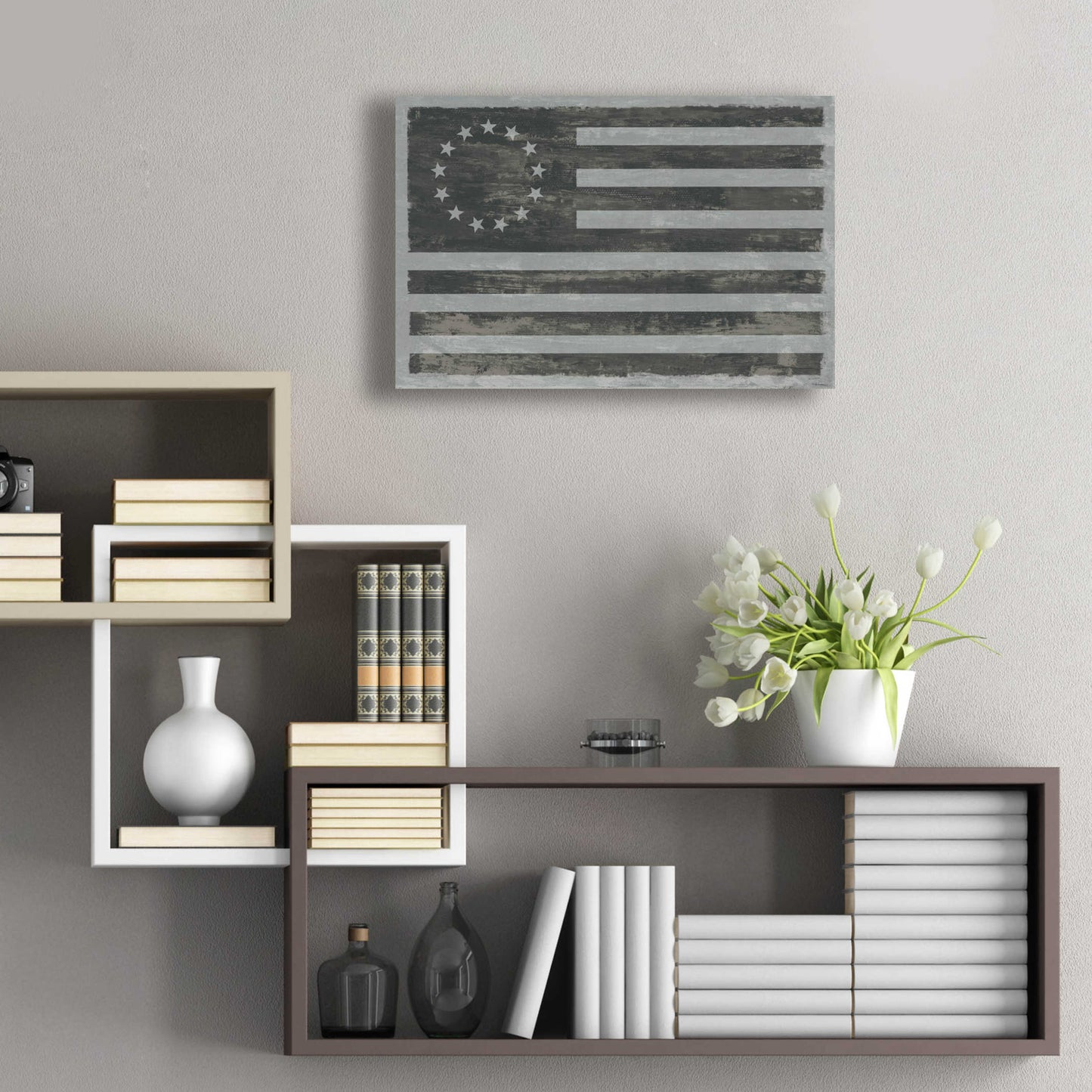 Epic Art 'Slate American Flag' by Sue Schlabach, Acrylic Glass Wall Art,24x16