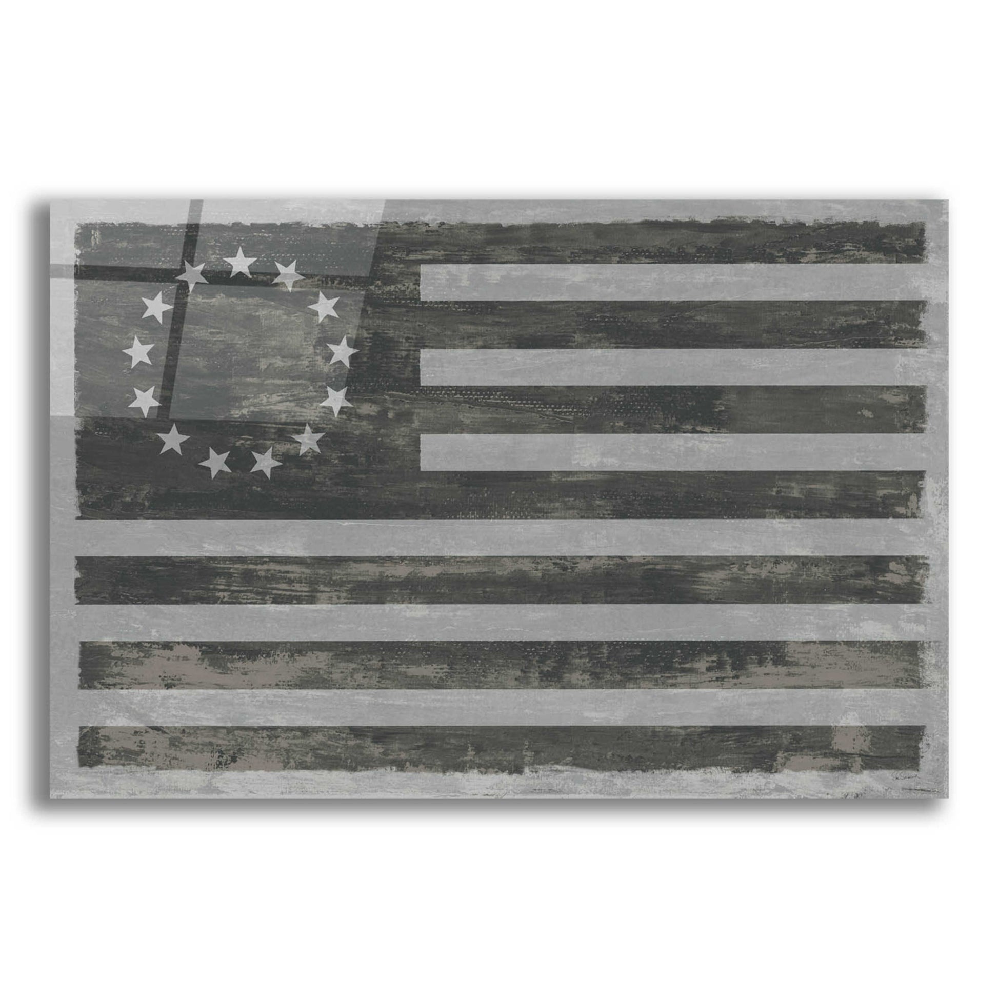 Epic Art 'Slate American Flag' by Sue Schlabach, Acrylic Glass Wall Art,24x16