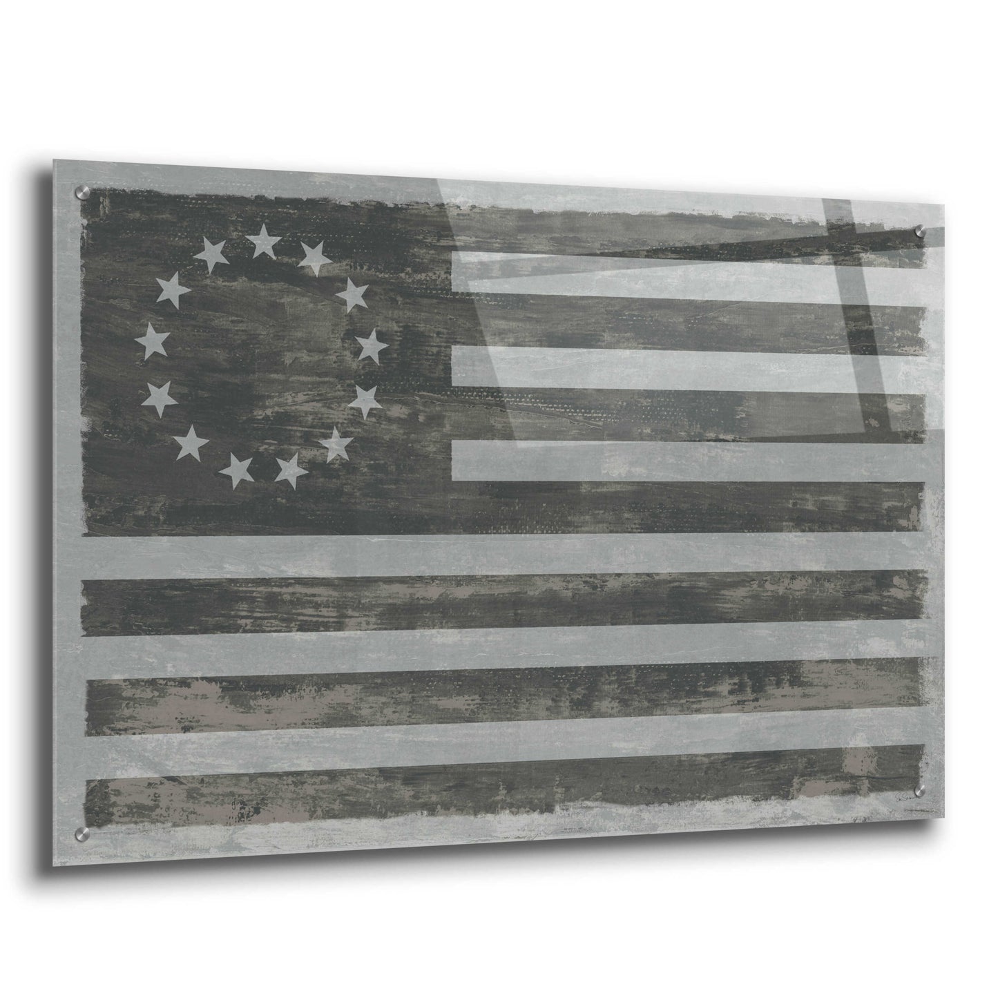 Epic Art 'Slate American Flag' by Sue Schlabach, Acrylic Glass Wall Art,36x24